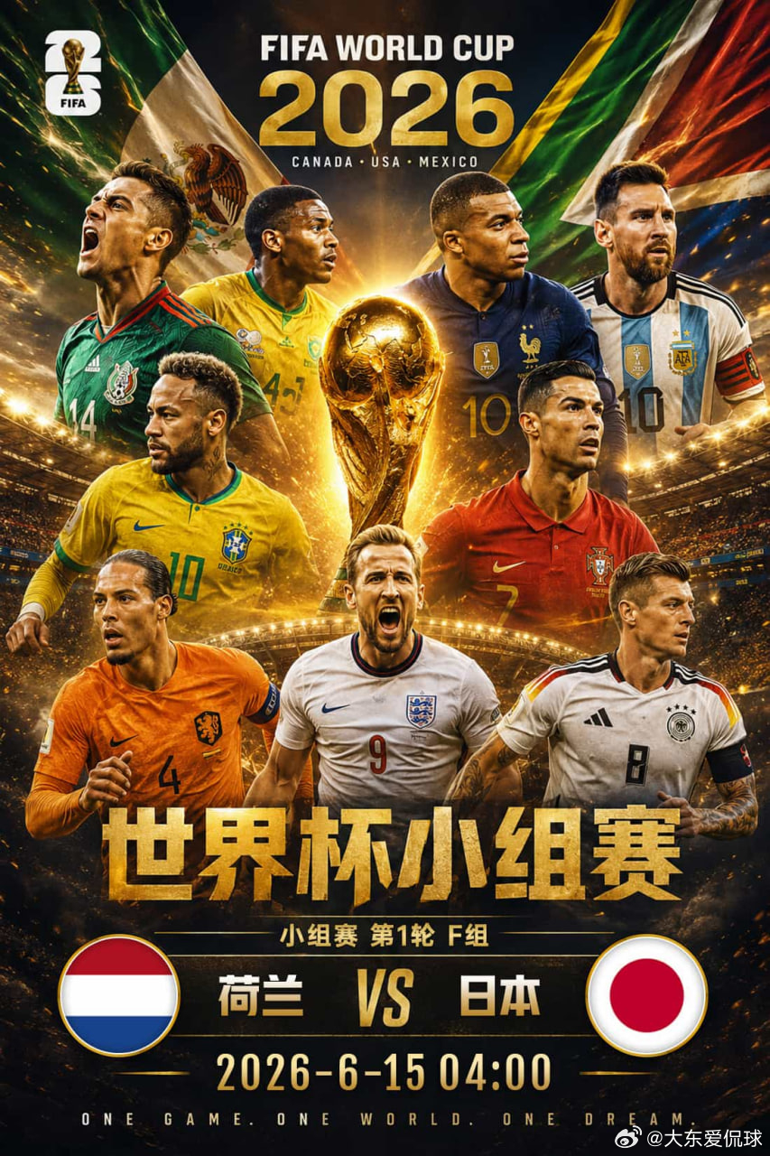 四点：荷兰vs日本 预测分数：3-1  2-2  2-1指数：全场大2.5 