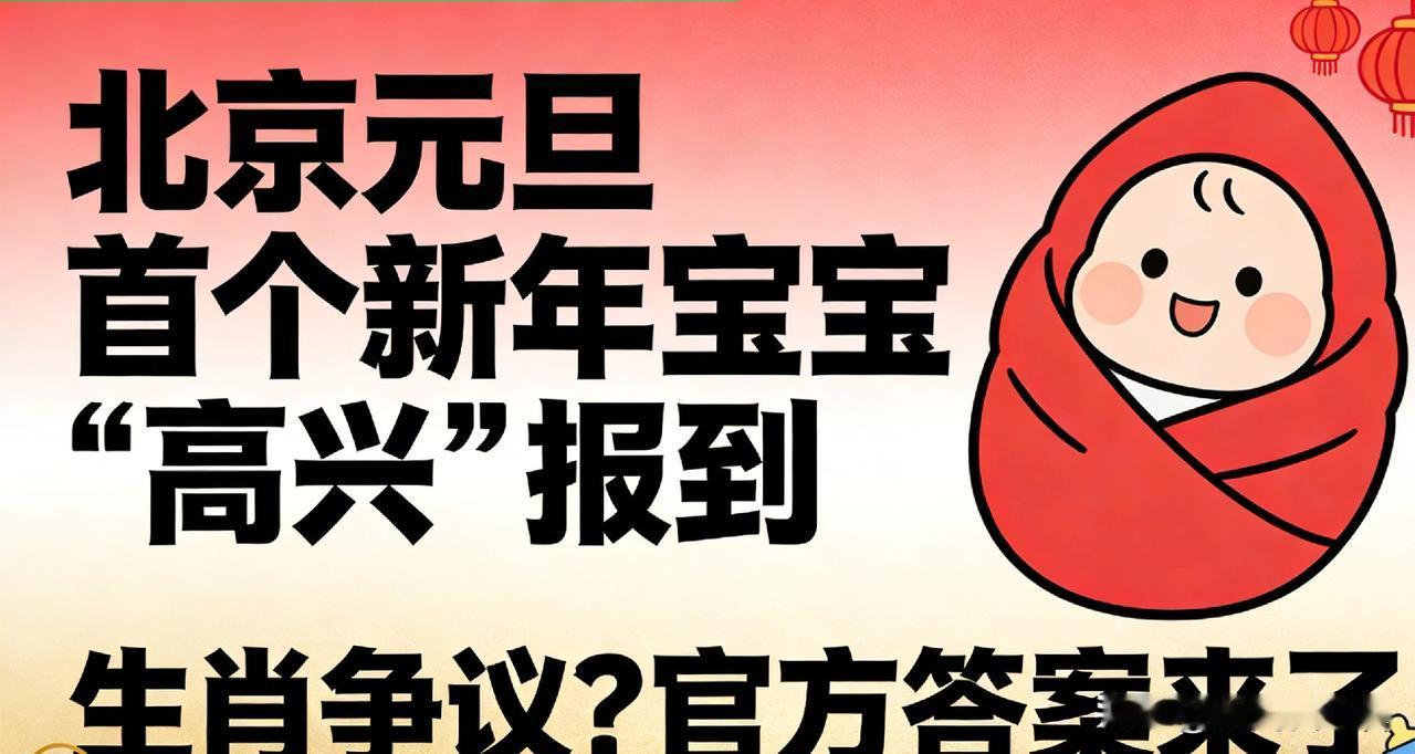 北京元旦首个“新年宝宝”取名“高兴”，生肖属蛇属马？官方标准+纪念指南全了
 