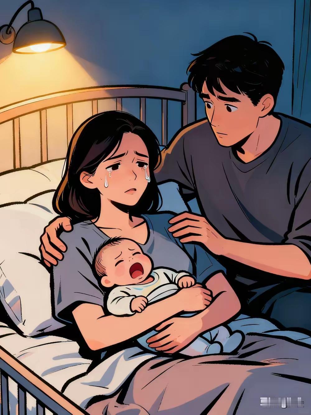 凌晨三点多，小家伙又开始哼哼唧唧地哭了。抱起来哄着喂奶，刚放下没两分钟，他又蹬着