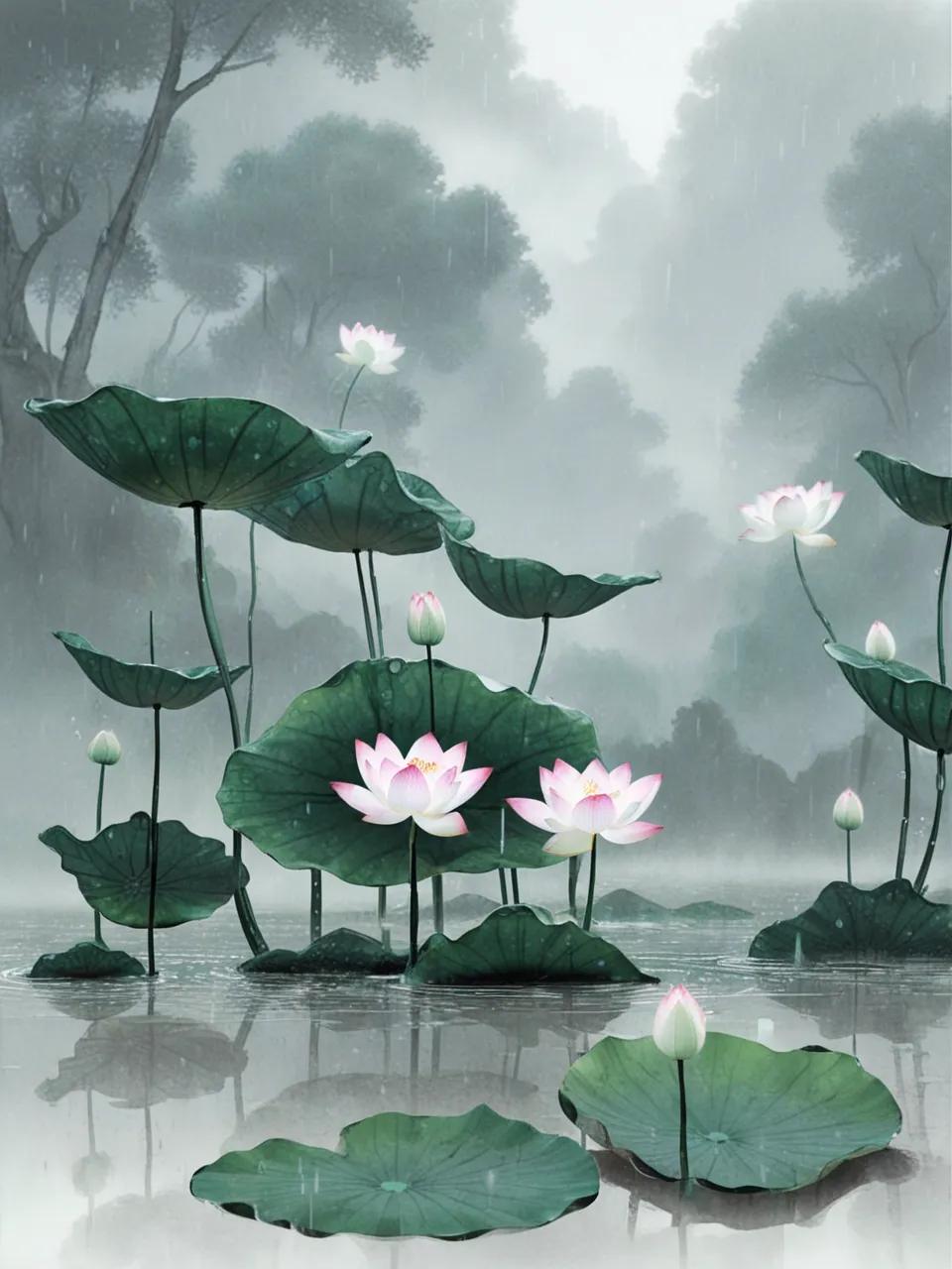 #上联：风吹竹摇影照窗，诚邀下联#雨打荷翻声入耳。#四季轮回求下联# #秀出你的