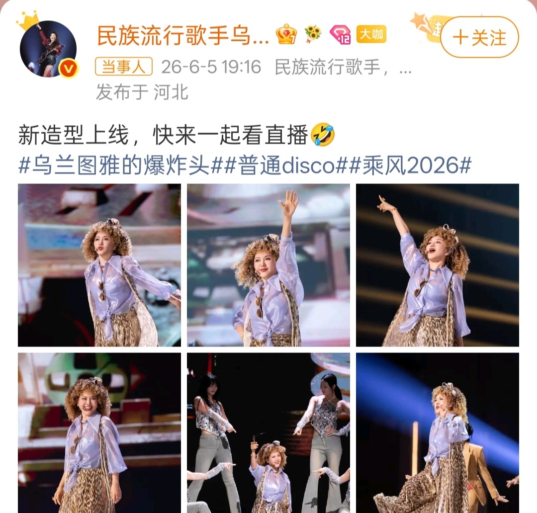 乌兰图雅的爆炸头这爆炸头的造型