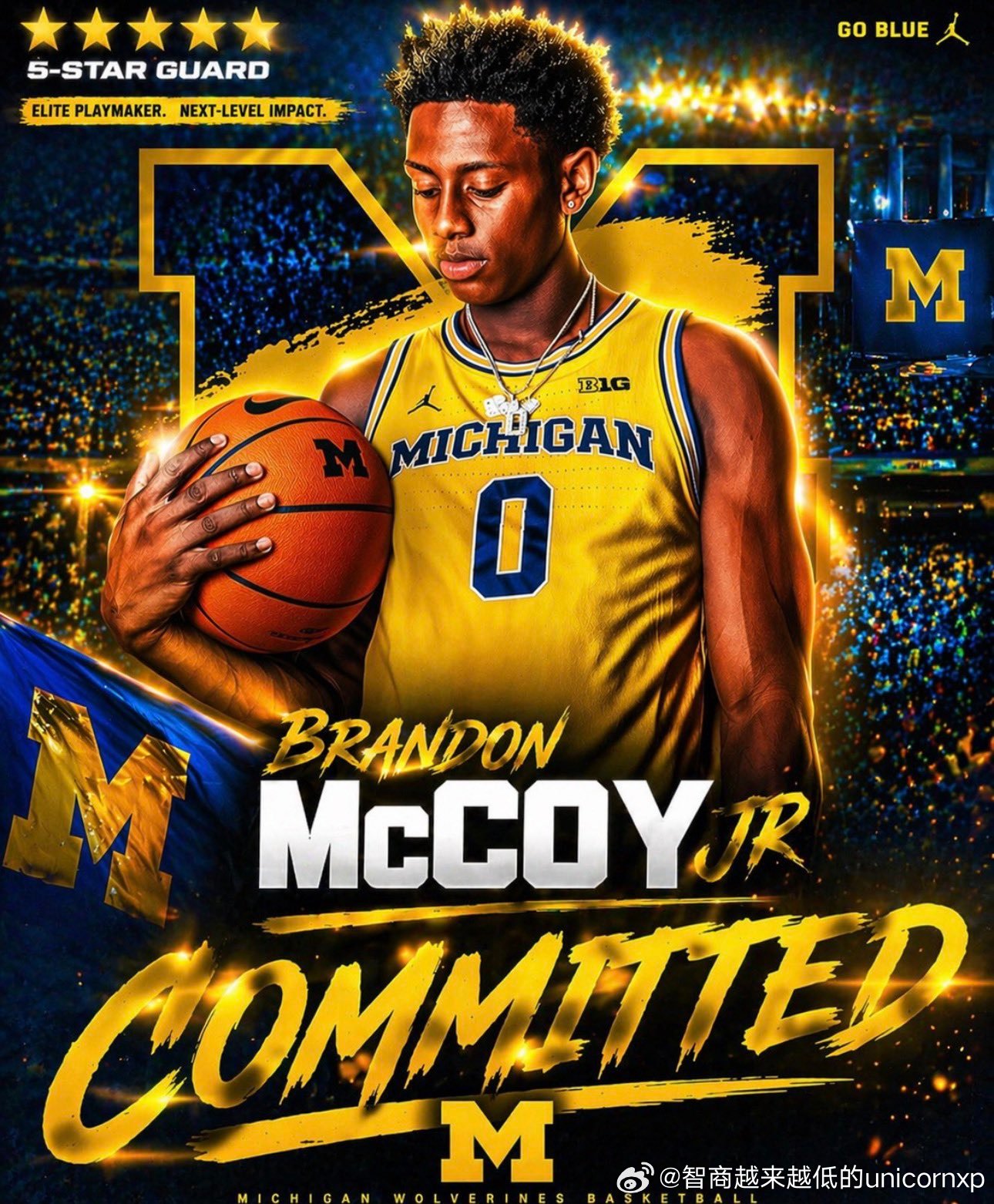 全美五星 Brandon McCoy Jr承诺密西根大学NCAANBA