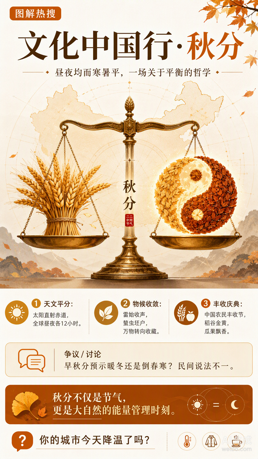秋分一到，大自然的“散热系统”就开始满负荷运转了。古人说“阴阳相半”，其实更像是