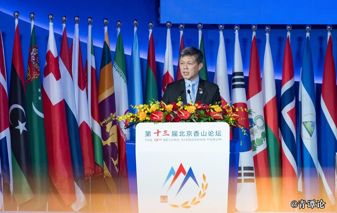 新加坡联合早报报道，新加坡国防部长陈振声9月16日在北京香山论坛发言时强调，各国