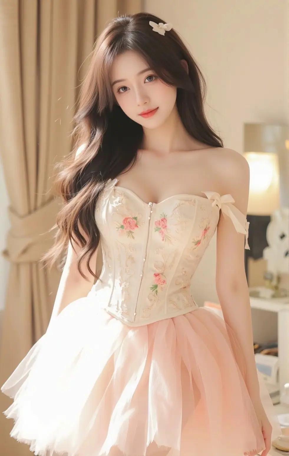 梦幻公主风，粉色蓬蓬裙，甜美少女心