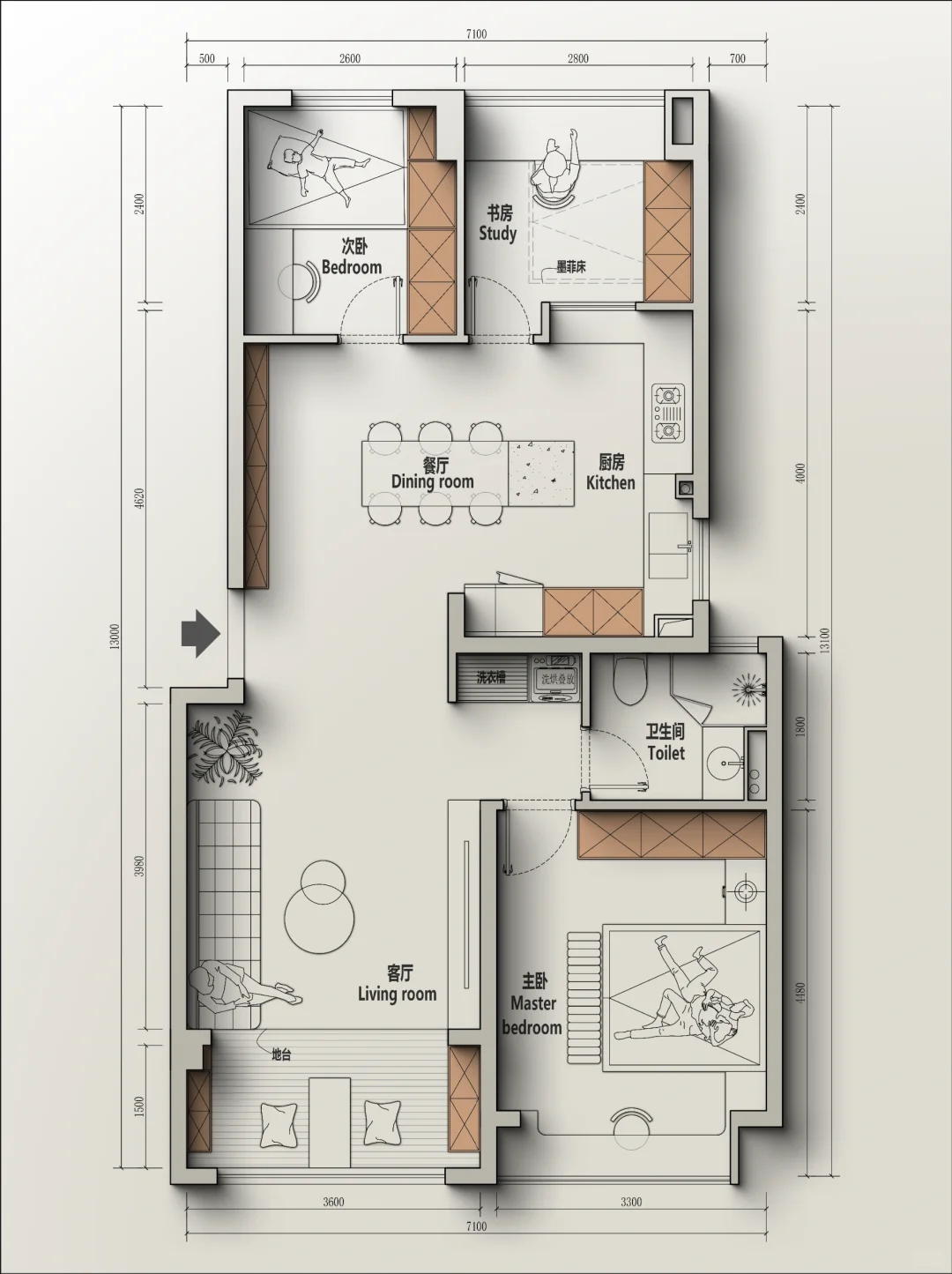 🍁户型改造丨湖北80m²原户型餐厅太小咋办