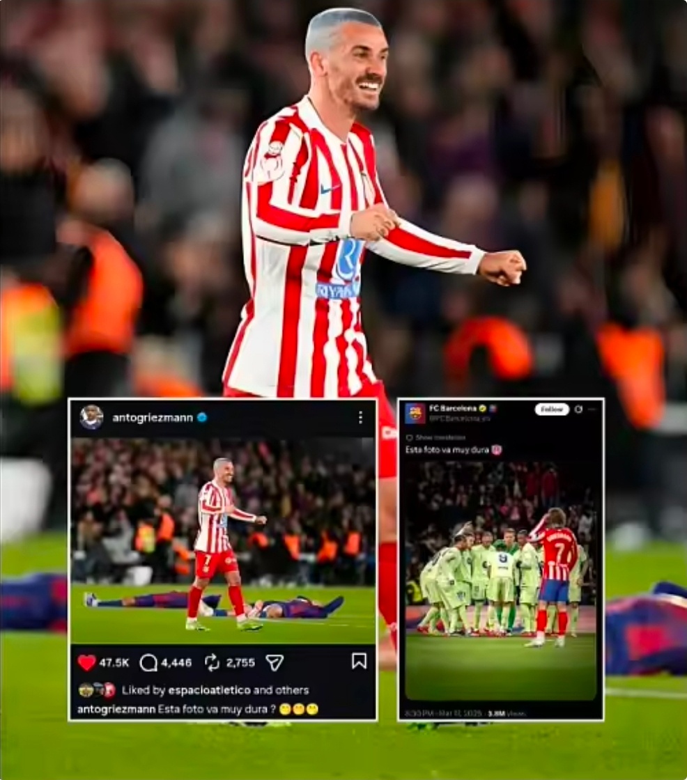 巴萨3比0马竞格列兹曼晒图霸气回击巴萨：这张照片是不是太狠了？北京时间今天凌晨，