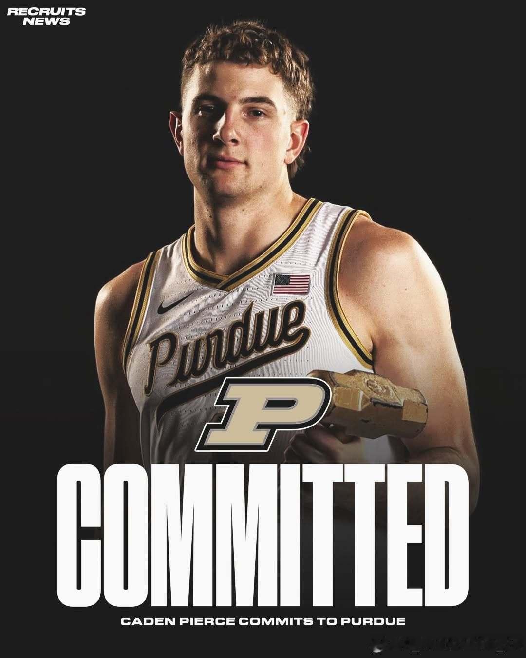 普林斯顿大学转校生凯登·皮尔斯(Caden Pierce)已承诺加盟普渡大学这位