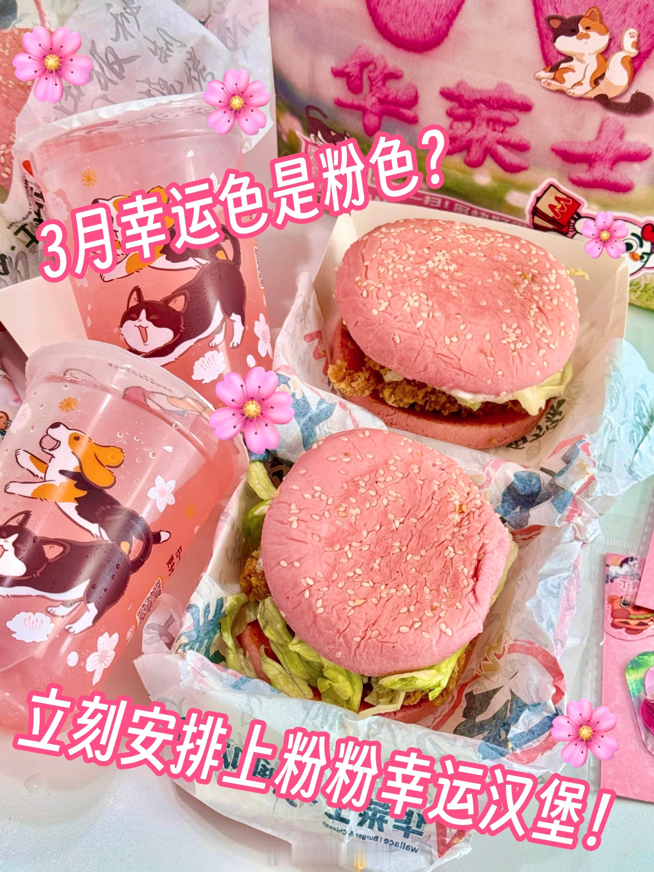 还有人不知道3月的幸运色是粉色吗？不奇怪，我也才知道汉堡还能是粉色的？！偶得知后