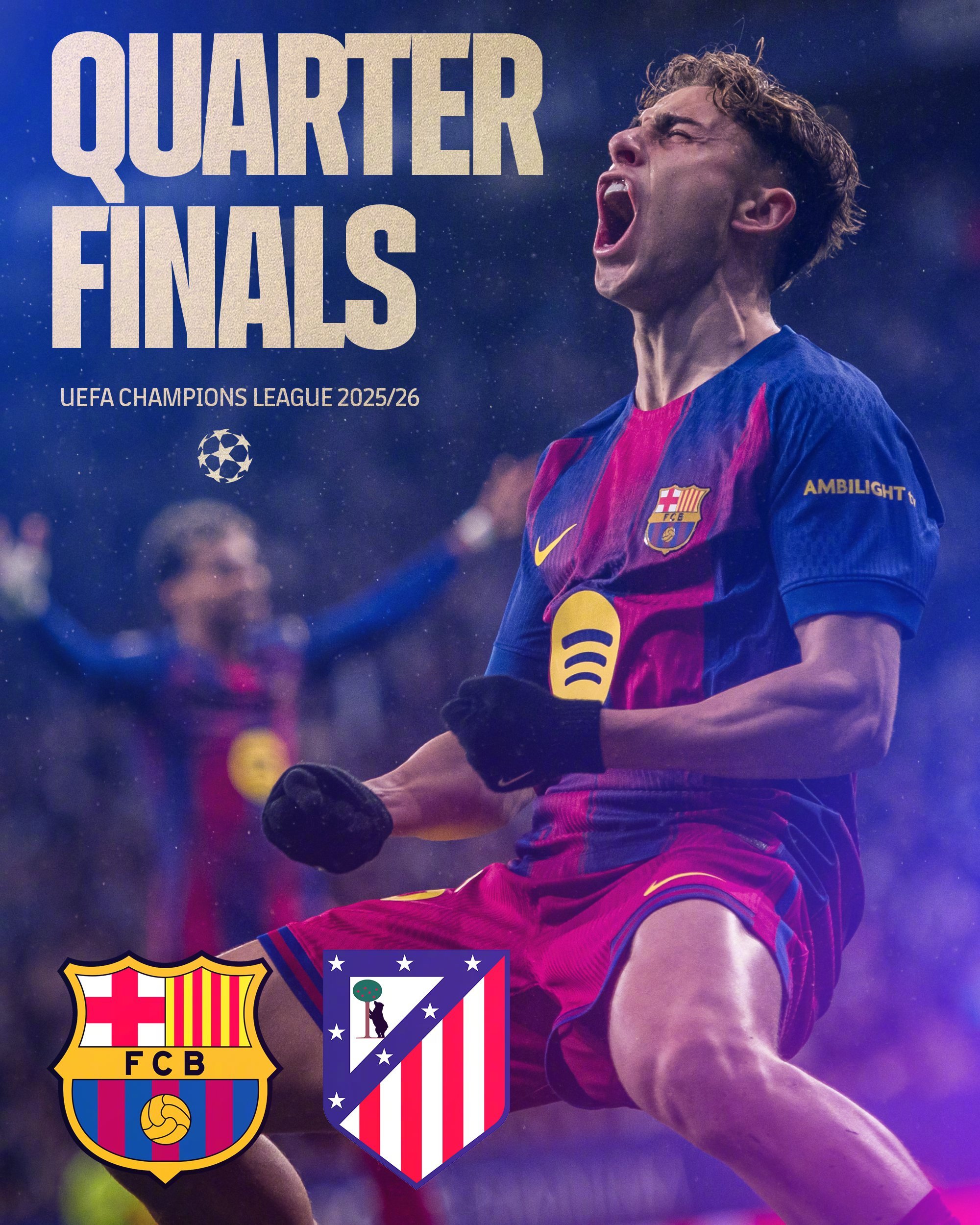 巴萨7比2纽卡斯尔联 🆚晋级欧冠八强后，我们在1/4决赛将先主后客面对马竞！联