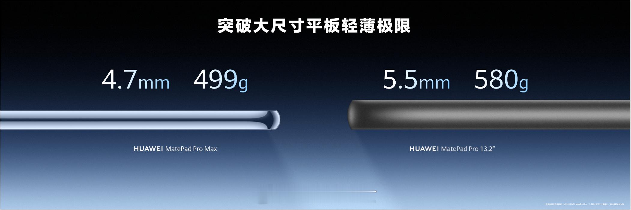 华为新平板电脑低至4.7mm薄华为新平板电脑机身499g 4.7mm纤薄机身，4