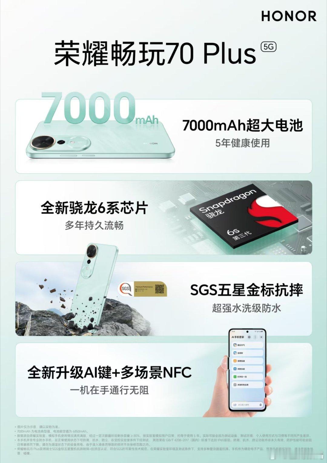 【荣耀千元，爆款新品荣耀畅玩70Plus 新品上市 ，搭载7000mAh大电池】