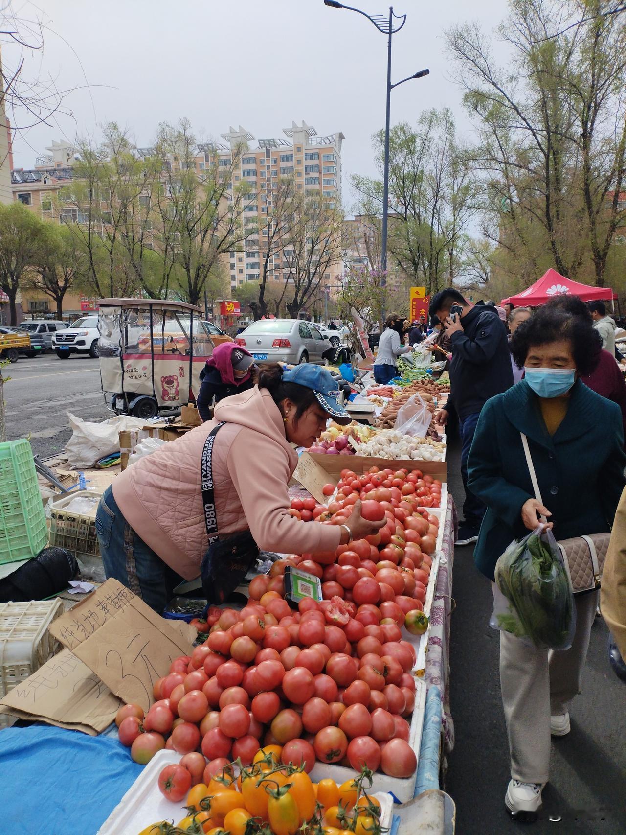 市场一瞥
长街十里皆货郎，
如迎贵宾列两旁。
欢声笑语人气旺，
请续句……
（大