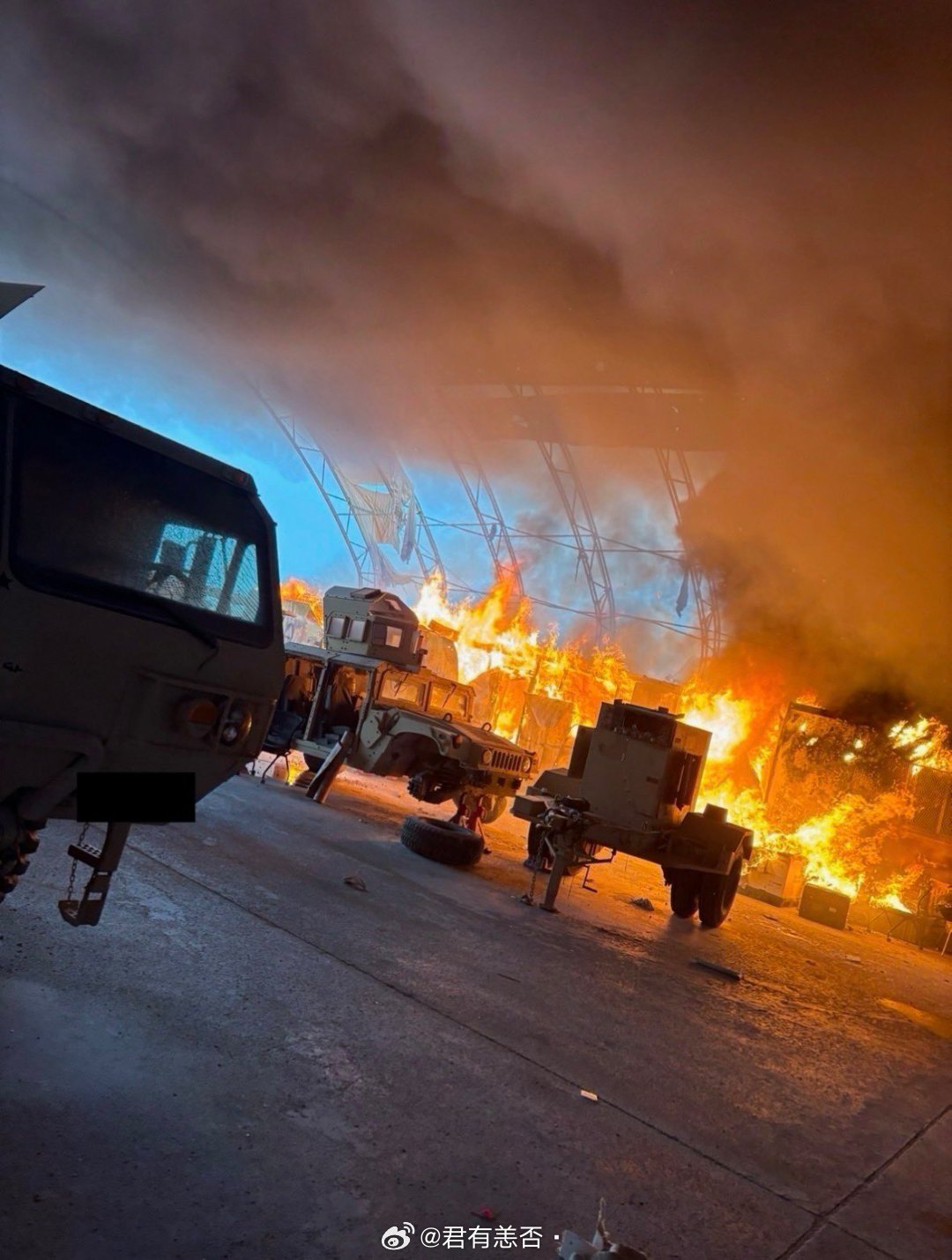 被伊朗导弹袭击后阿联酋美军基地的现状 