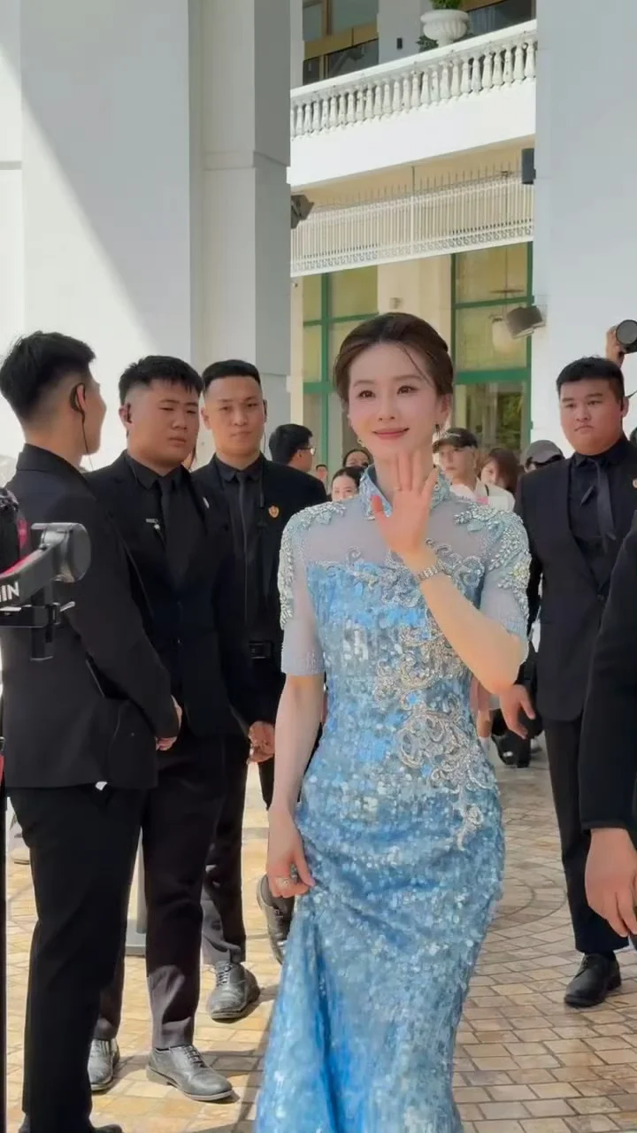中越视听文化交流日 好温婉的东方美人刘诗诗 	 礼服来自LOOLAYY...