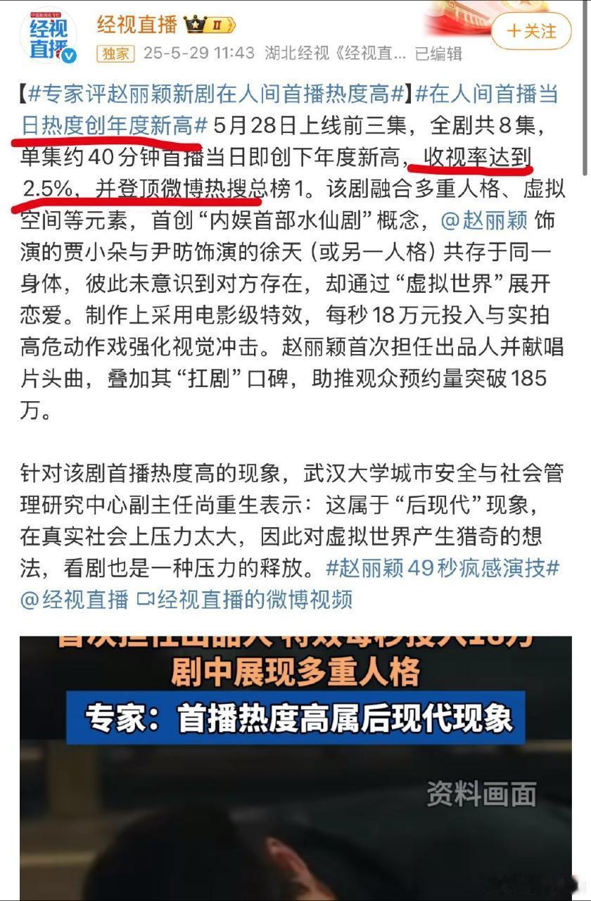赵丽颖赵德胤疑似海外电影节约会只知道姐姐新剧收视率2.5%，豆瓣8.0，全网催更