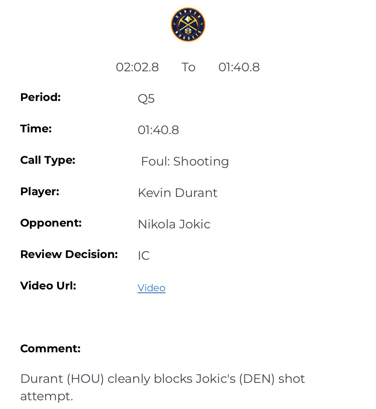 最后2min裁判报告显示昨天掘金和火箭最后出现3次错漏判，都是掘金有利。申京抢篮