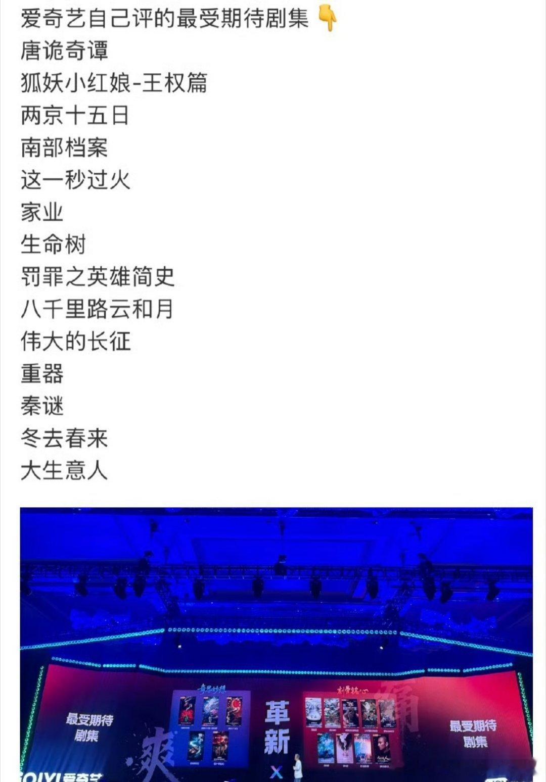 爱奇艺评的最受期待剧集 ​​​
