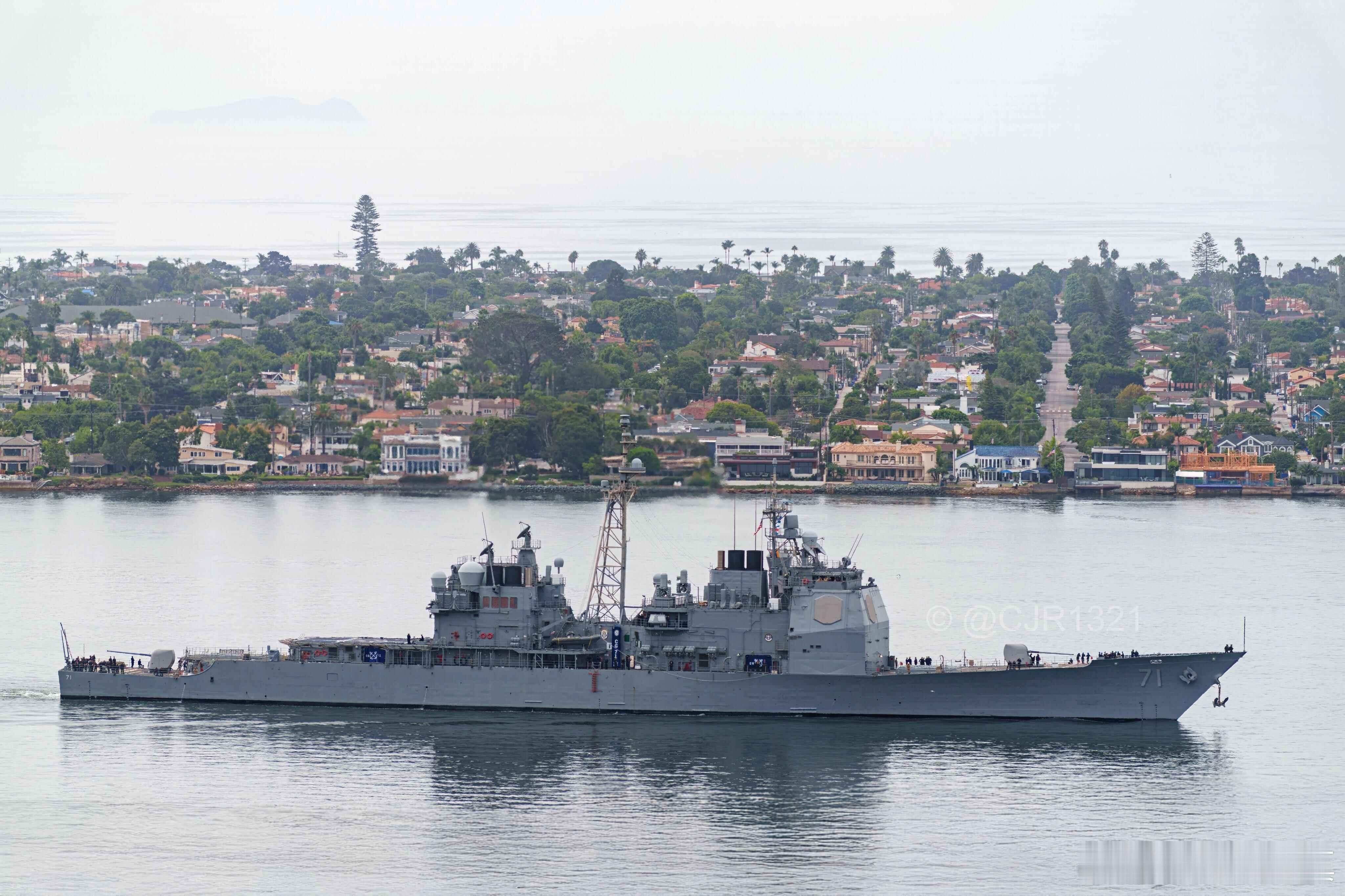 当地时间9月29日，正在驶入圣迭戈的圣乔治角号巡洋舰，根据目前的规划，服役于19