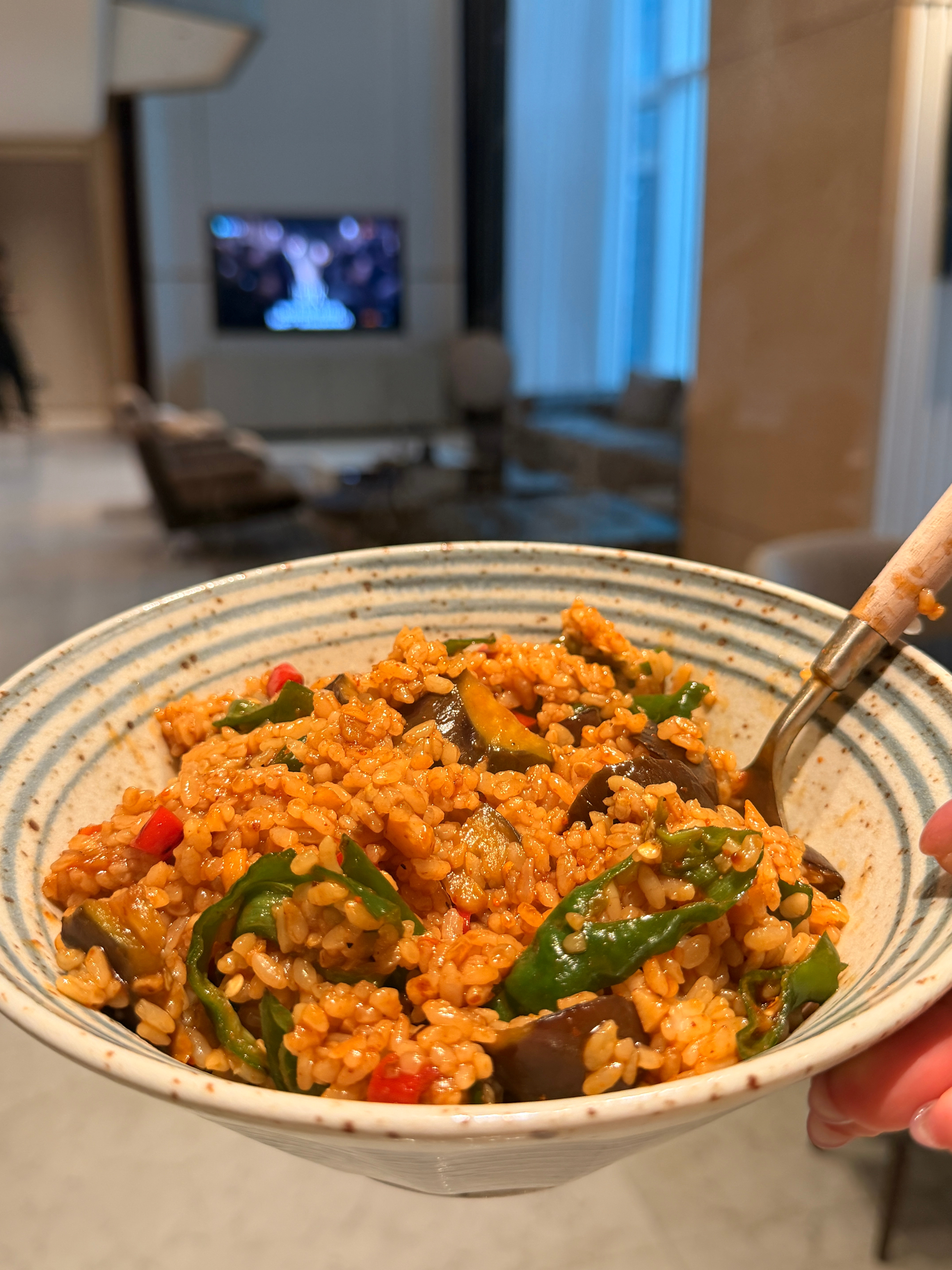 谁懂这一碗！ 青椒茄子烩饭 