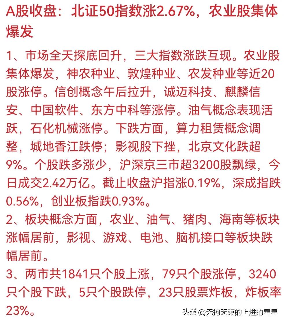 刚刚！3200股下跌，农业却掀涨停潮？我明说：这是诱饵，追进去的下个星期哭

今