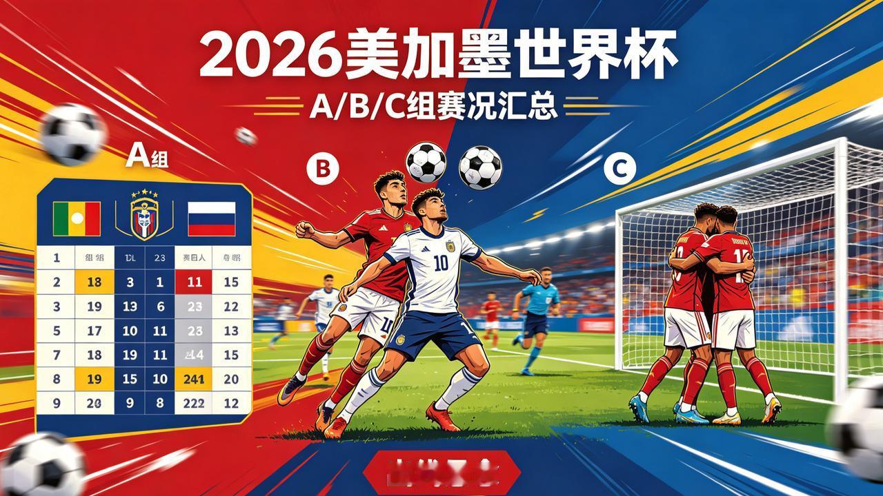 2026美加墨世界杯 A/B/C三组积分及胜球数榜

2026美加墨世界杯A组完