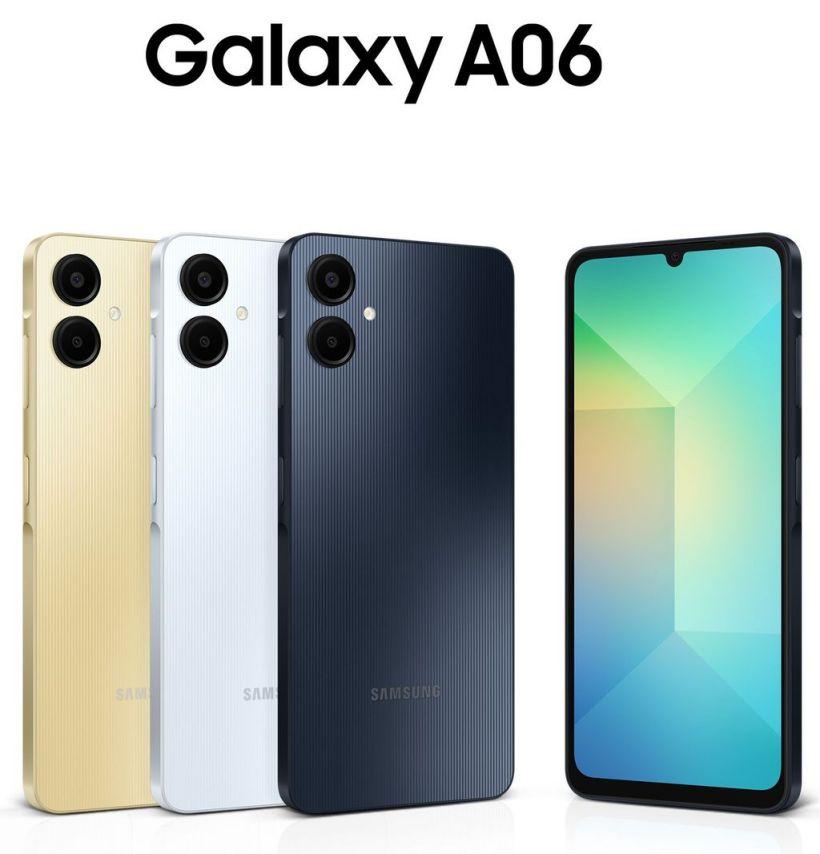 三星一款新机曝光，型号为Galaxy A06，采用经典的水滴屏+后置双摄设计，机