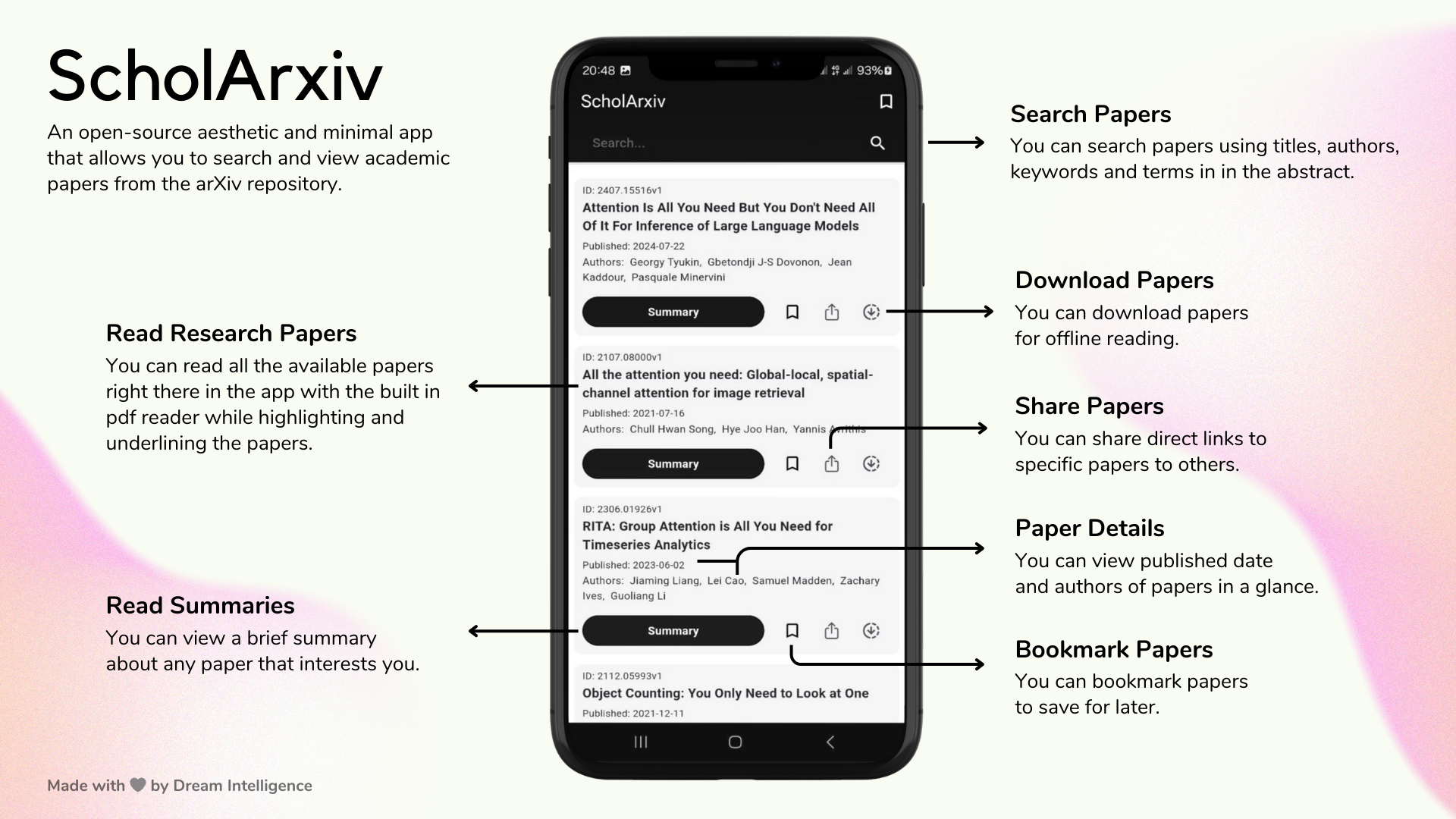ScholArxiv。一个开源的Android下专门用来读论文的APP项目地址：