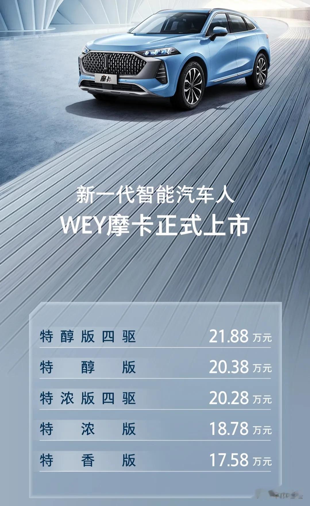 刚刚Wey摩卡上市，这价格咋样？