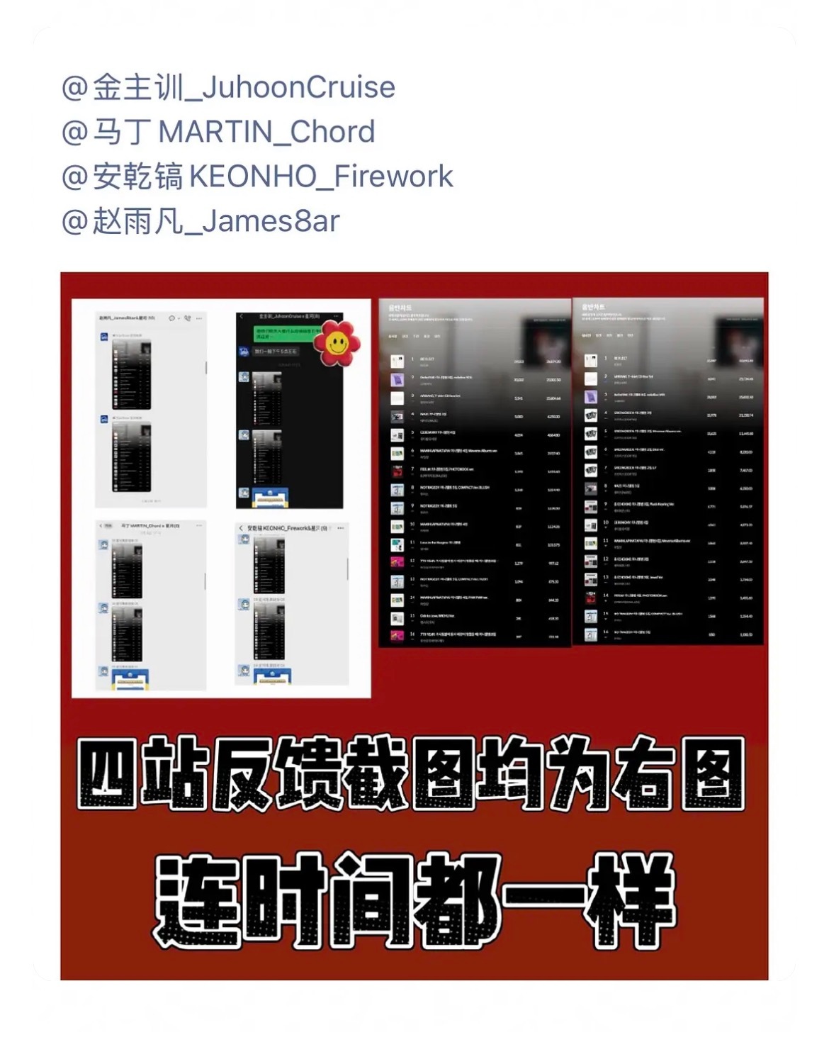 安乾镐、金主训、马丁、赵雨凡大吧联合质疑星河集美销量造假，要求给出合理说明。 
