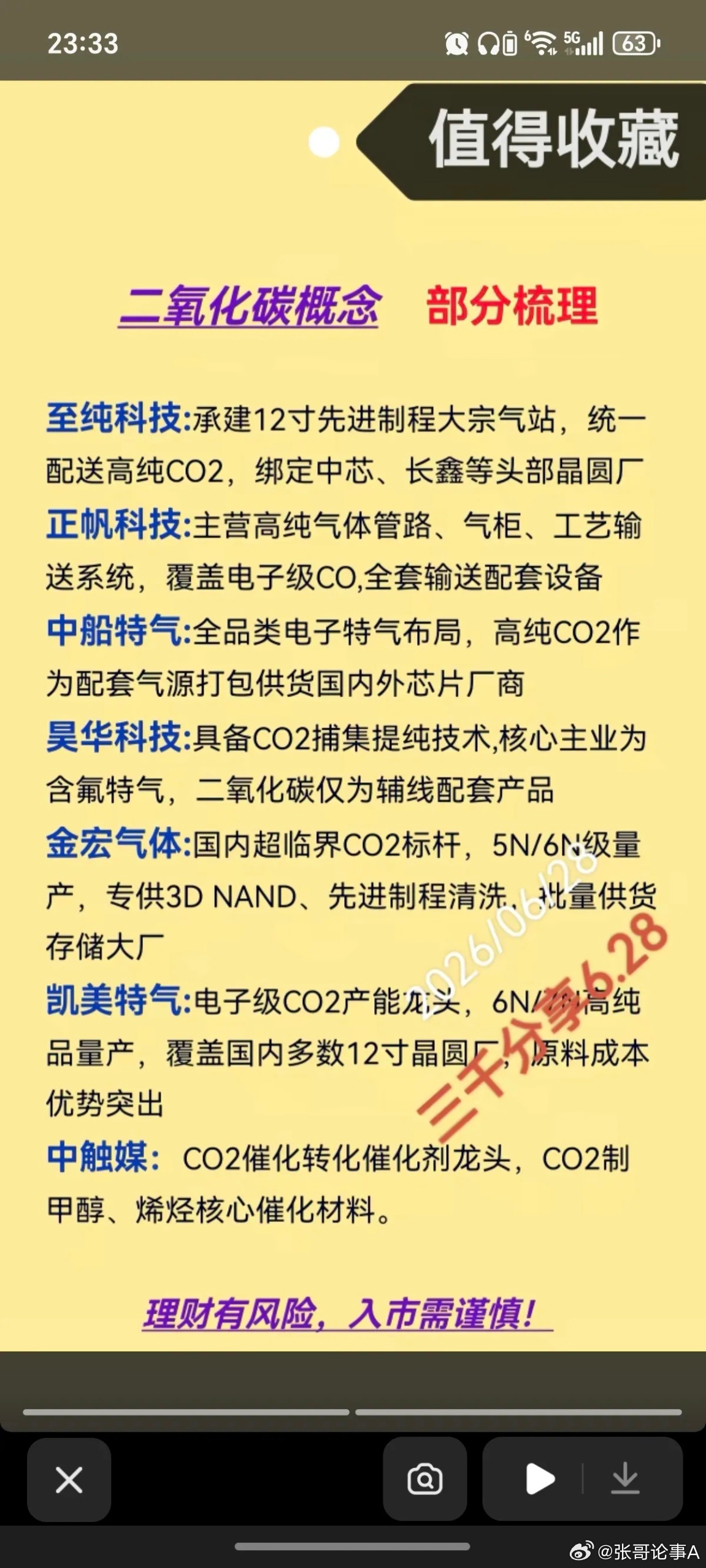 高纯二氧化碳——概念股梳理！近期，半导体先进制程所必需的高纯度二氧化碳供应出现紧