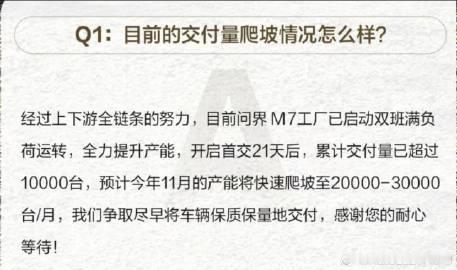 问界M7下个月产能要破2万了【来自懂车帝车友圈】