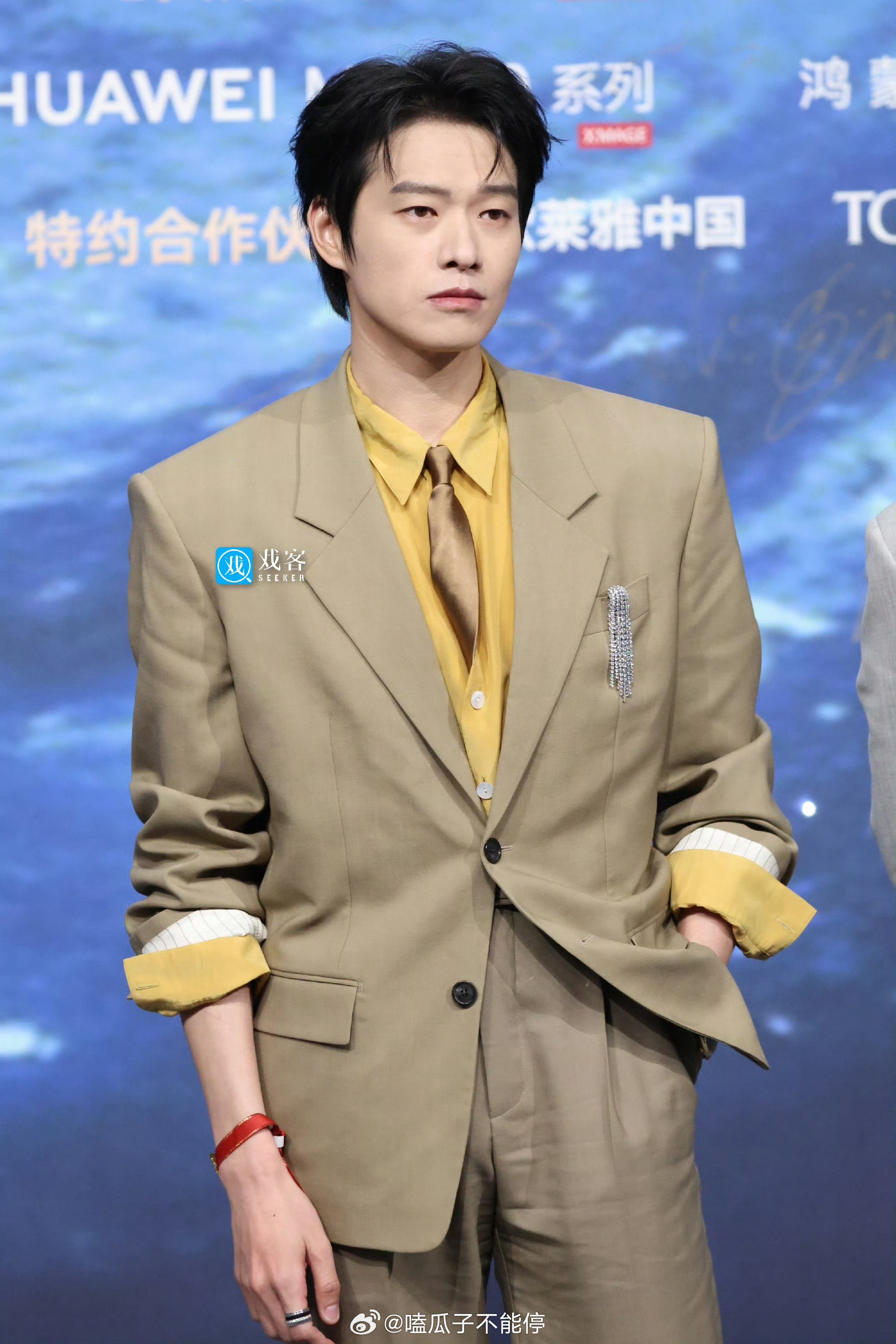 魏大勋微博之夜红毯 媒体生图很权威啊，冷脸帅哥😎 