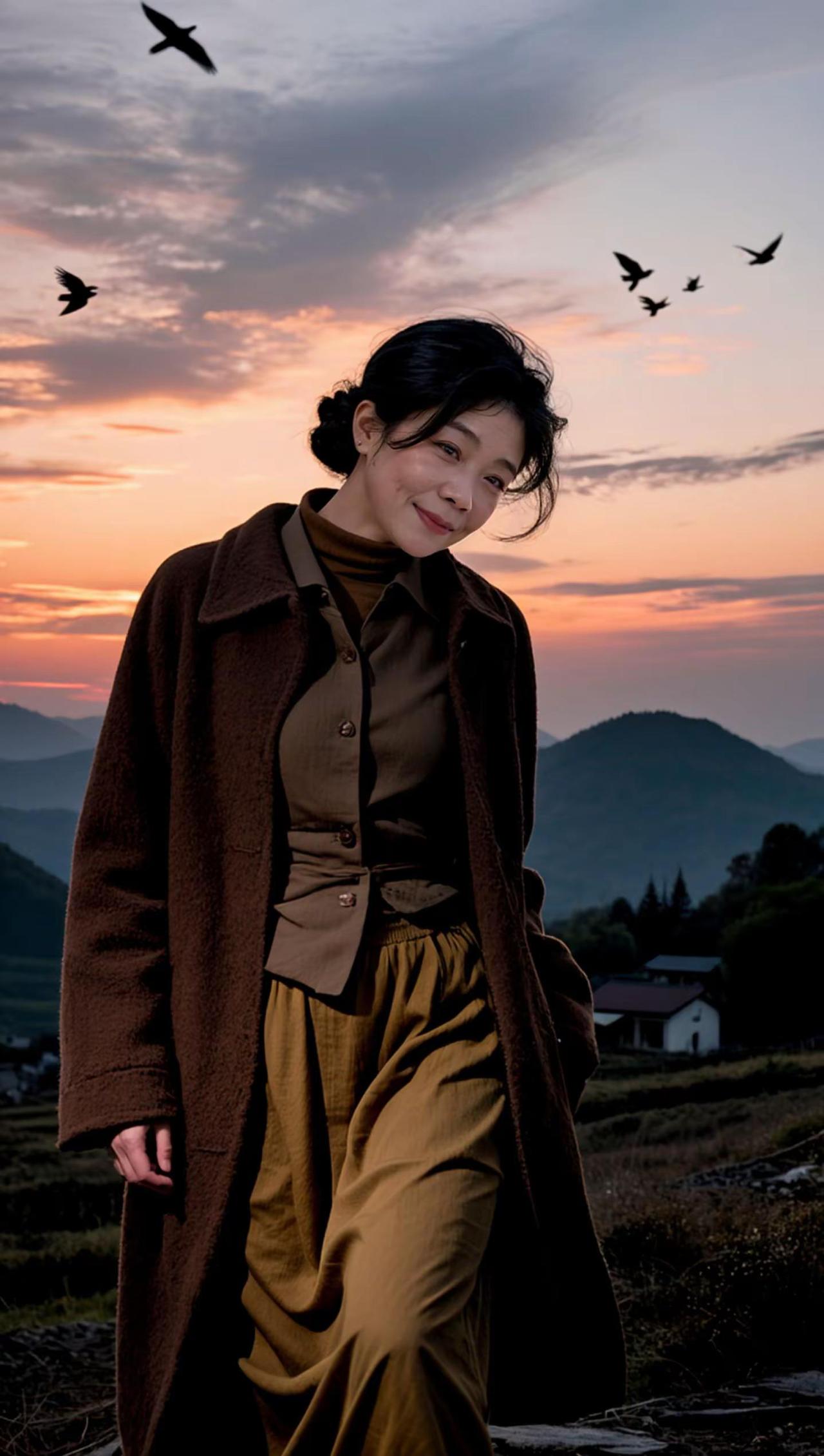 今日分享之暮色。AI暮色旅人照 ai创作