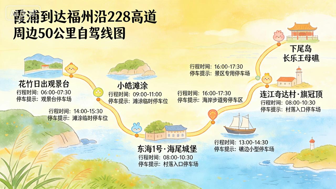 自驾中国大环线，第4天行程安排。也就是5月5号。
因昨天从太姥山到霞浦。并且看了