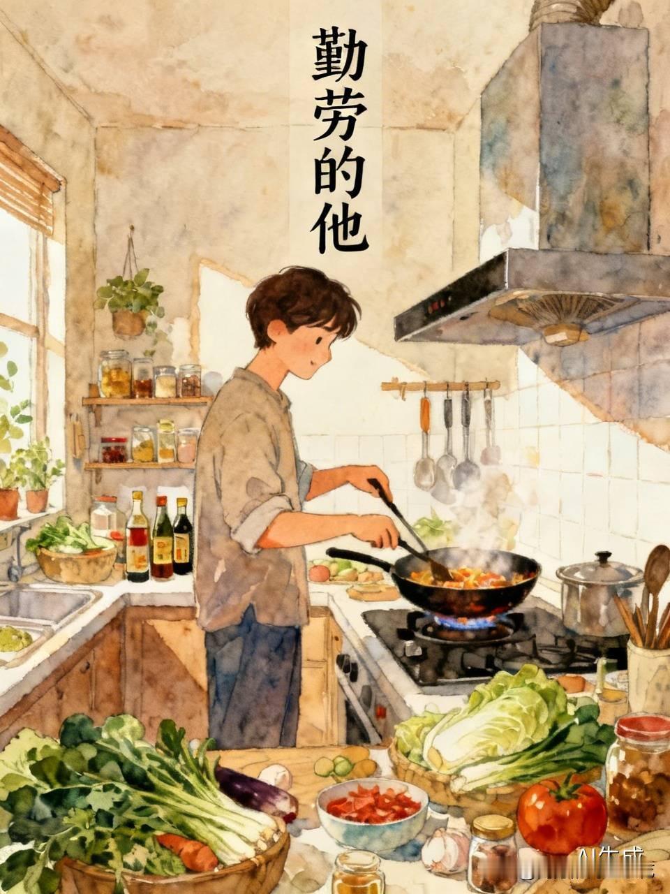 我老公是个特别勤快的人，我没理由不爱他。
遇见他，不知道我是修了几辈子的福气才换