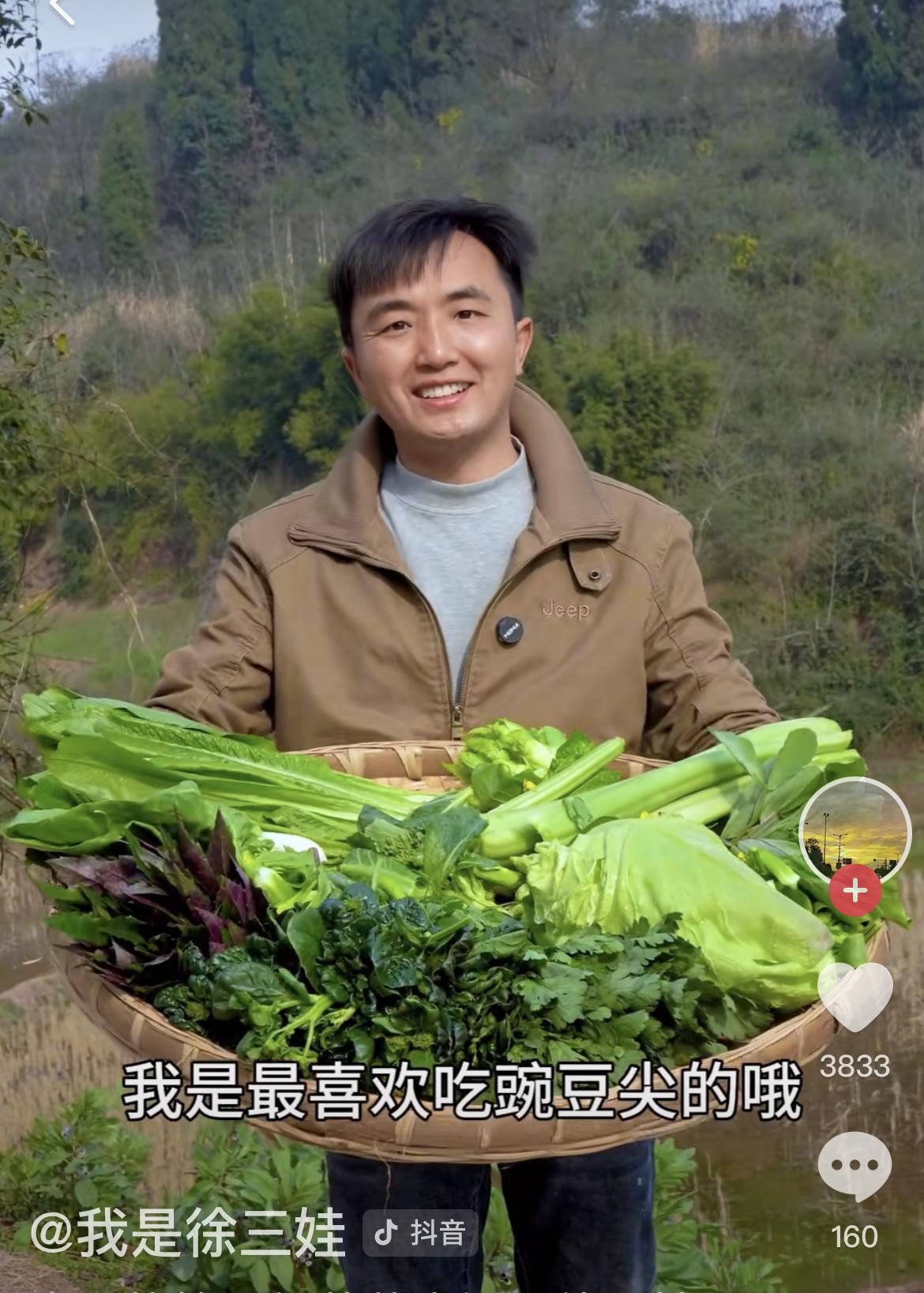 四川的春天太美味，徐三娃摘了丈母娘种的10几种蔬菜烫火锅，真是太巴适！

茼蒿菜