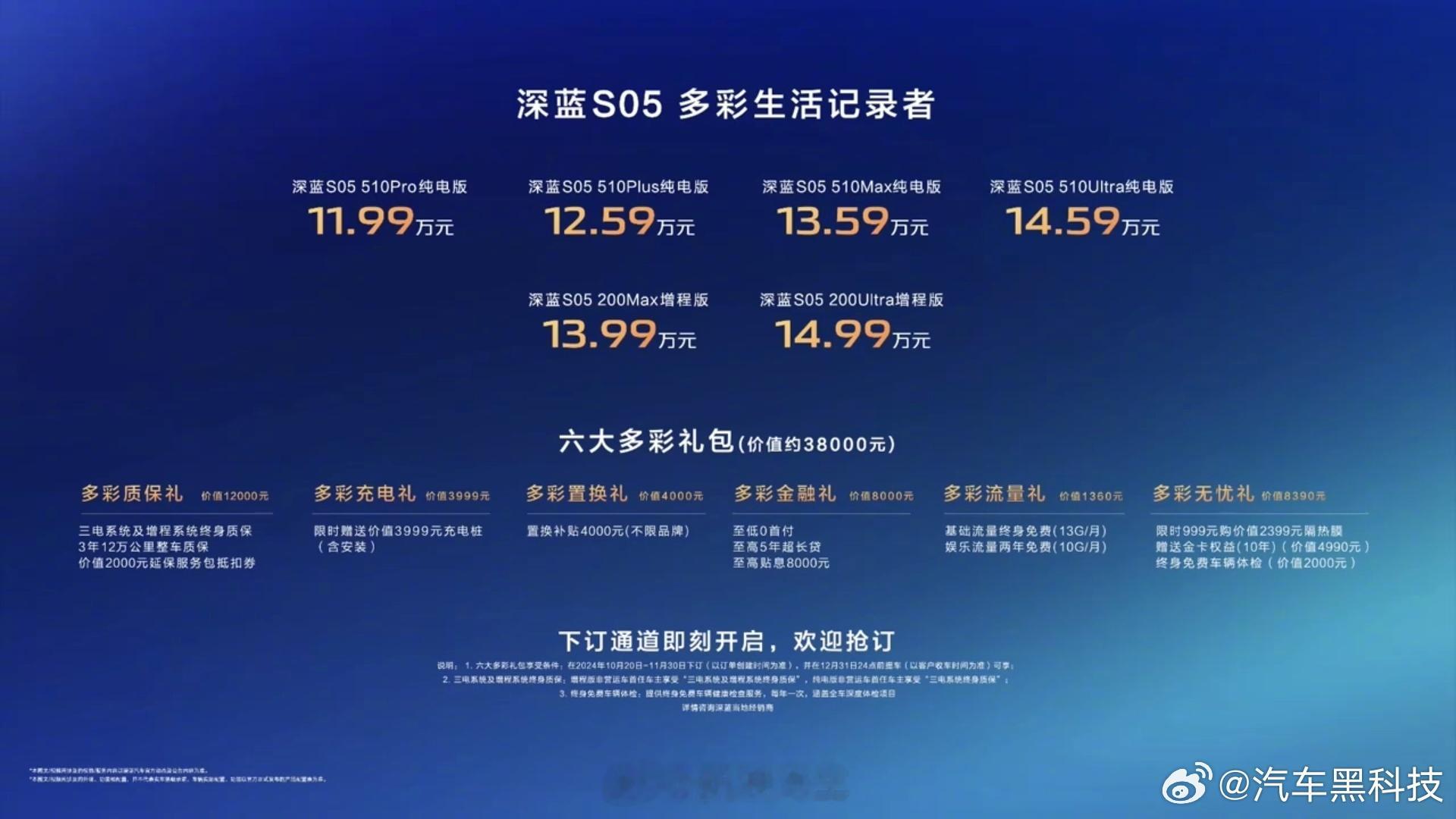 #深蓝承诺交付超期全额赔付# 有担当，值得信赖。深蓝S05 售价区间为11.99