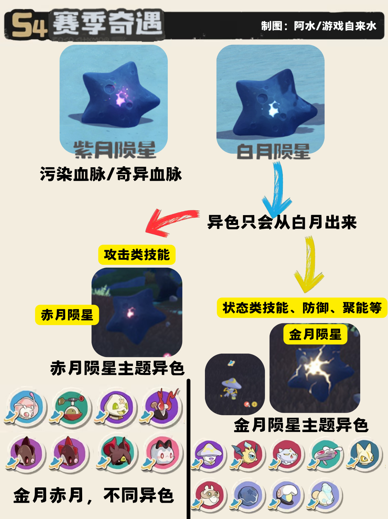 洛克王国S4异色精灵 洛克王国S4赛季奇遇来了金月奇遇：小浣蛋、星星眼、玳龟、布