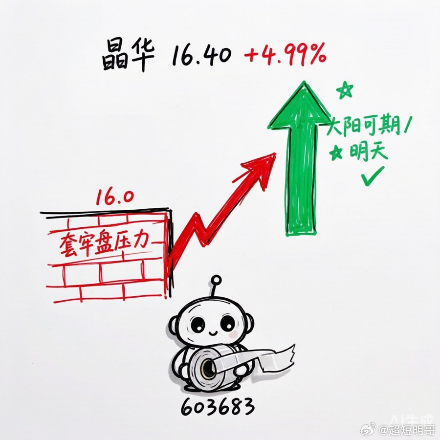 晶华新材（603683）收上16.4，套牢盘开始松动，明天大阳可期？收盘收在16