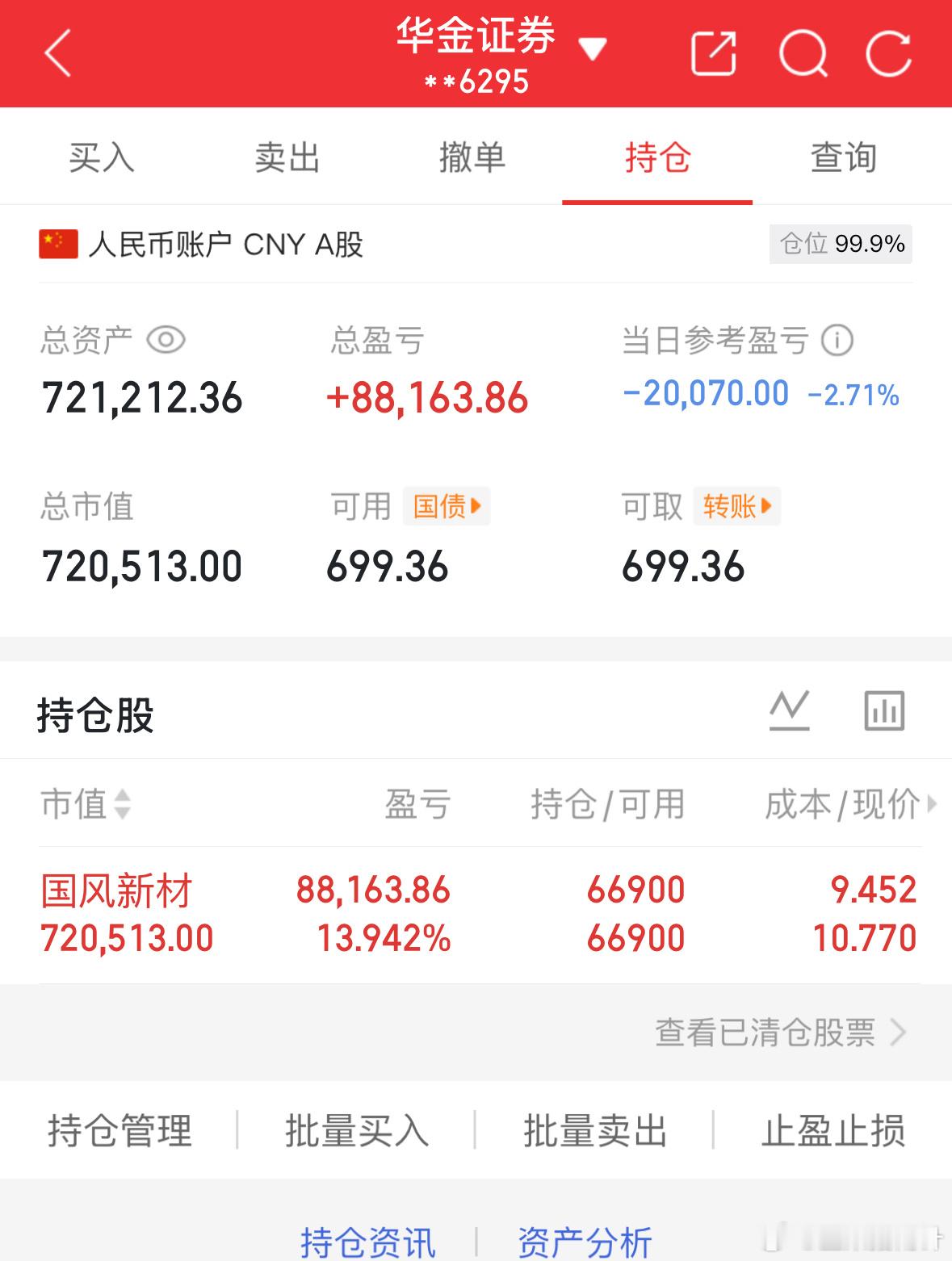 12.30记录炒股第65天（初始50万）总资产：721212当日参考盈亏：-20