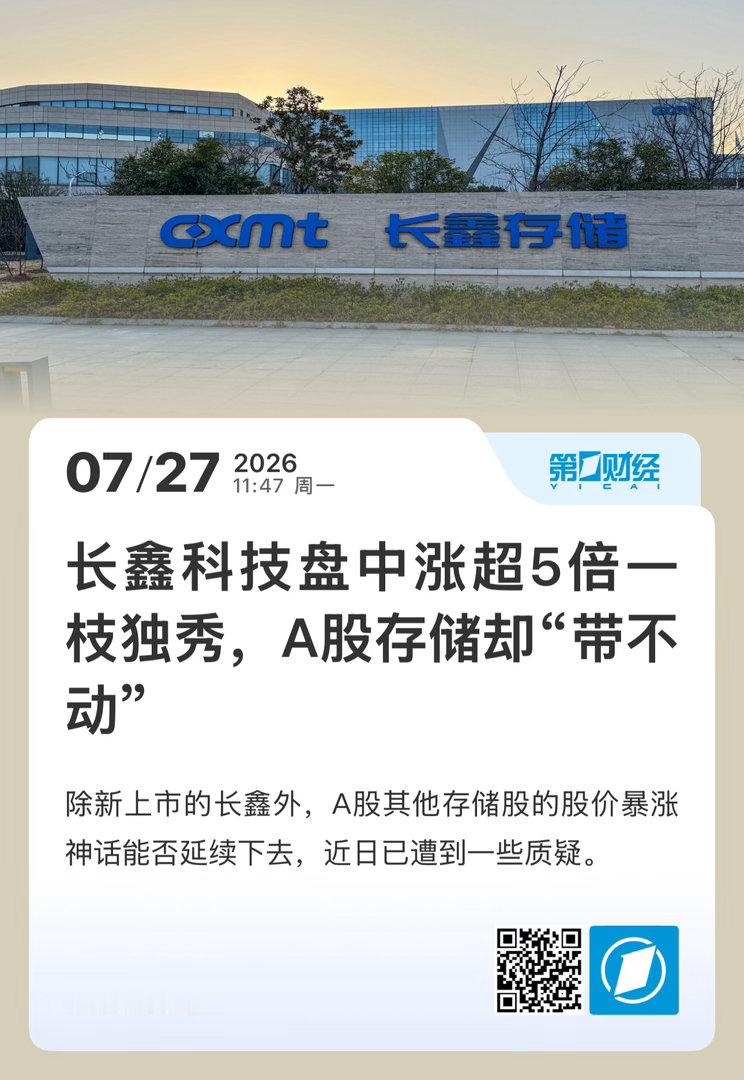 【 长鑫科技盘中涨超5倍一枝独秀，A股存储却“带不动” 】　　（第一财经 202