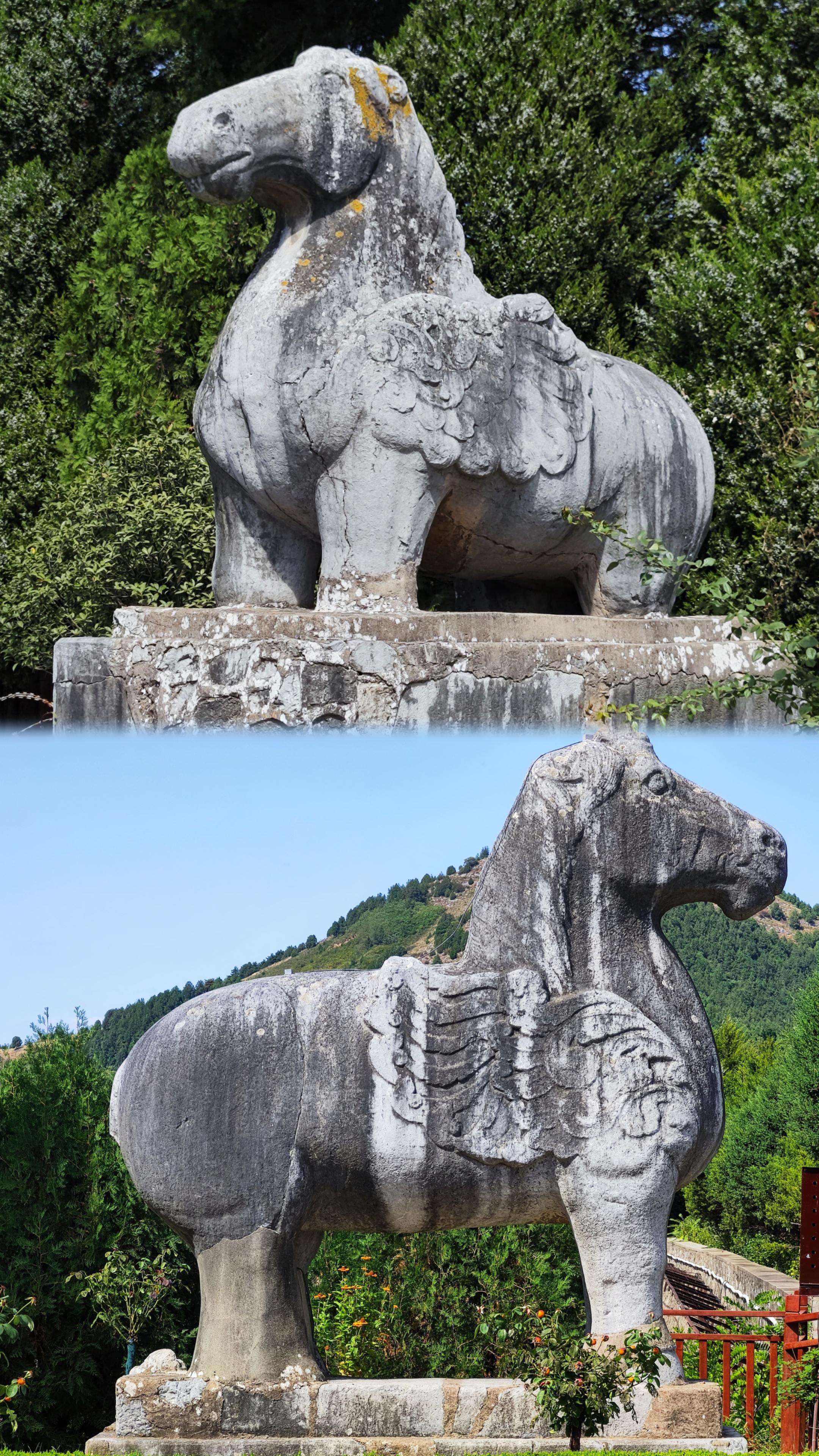 大唐帝陵·翼马大合集。翼马是翼兽的一种，位于神道华表之后，为大唐帝陵独...