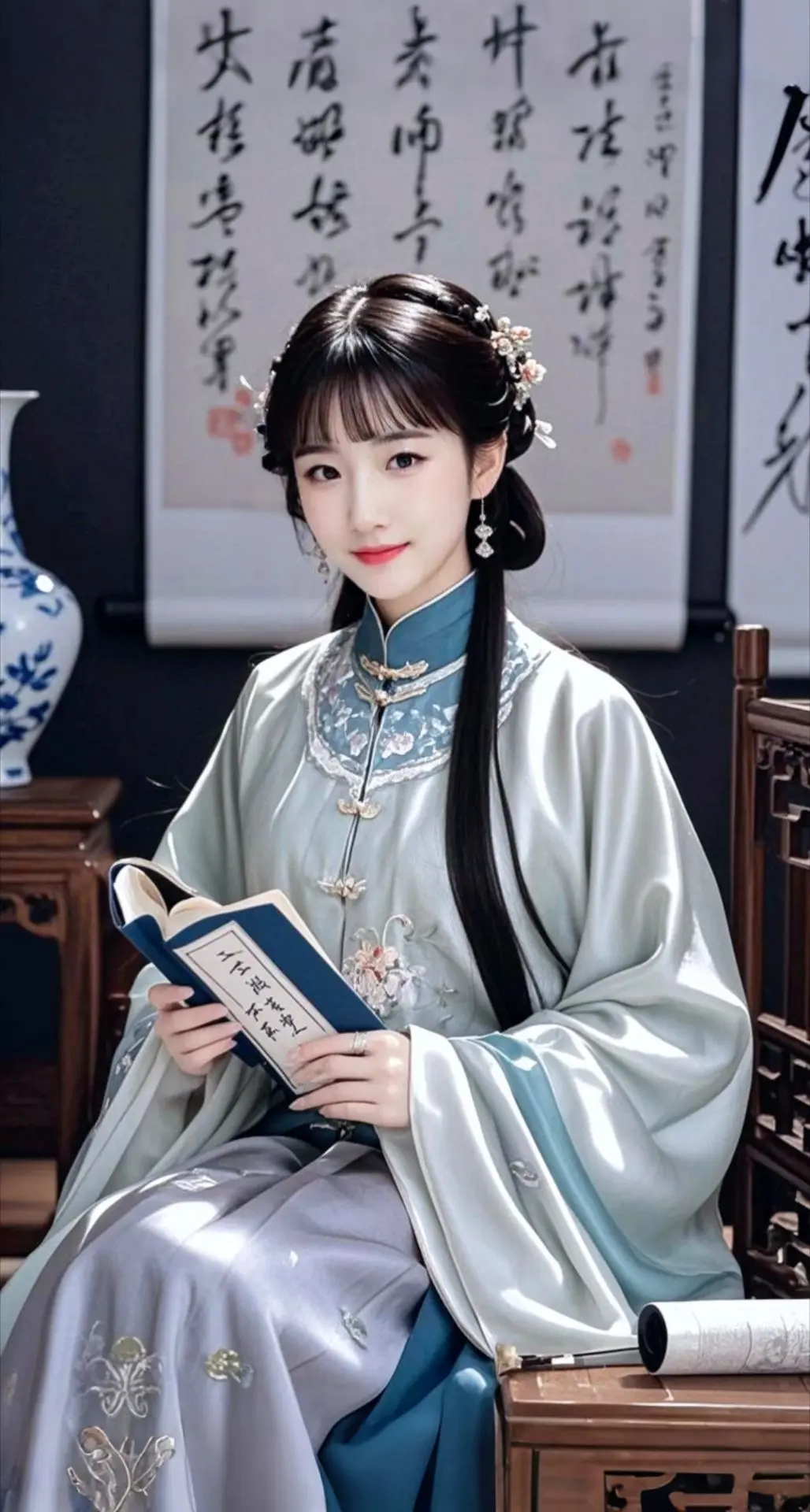 AI扩图 AI古典佳人