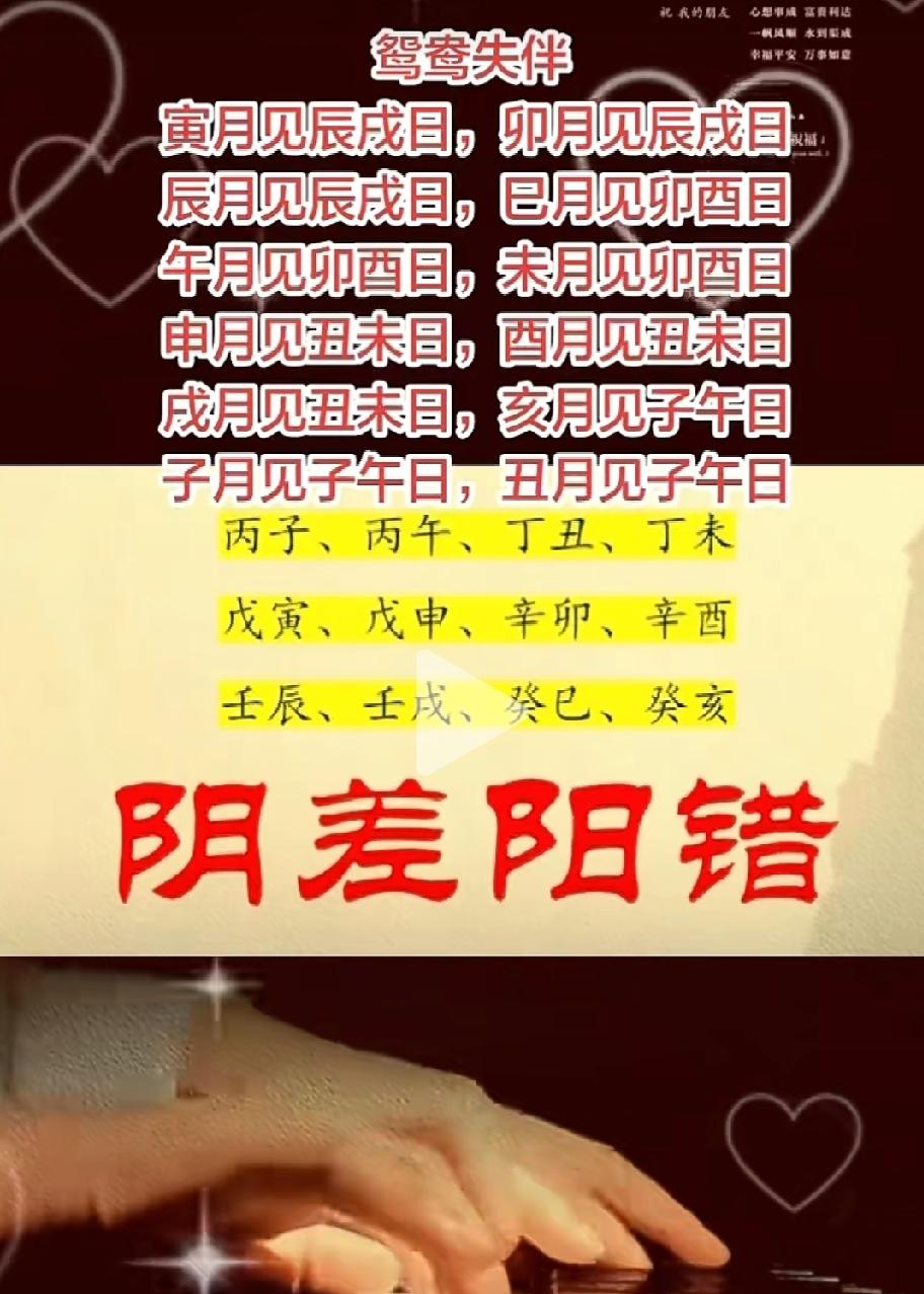 鸳鸯失伴，阴差阳错，阴差阳错不风流，花烛迎郎不自由，不是寒屋因孝娶，殘房入宿两家