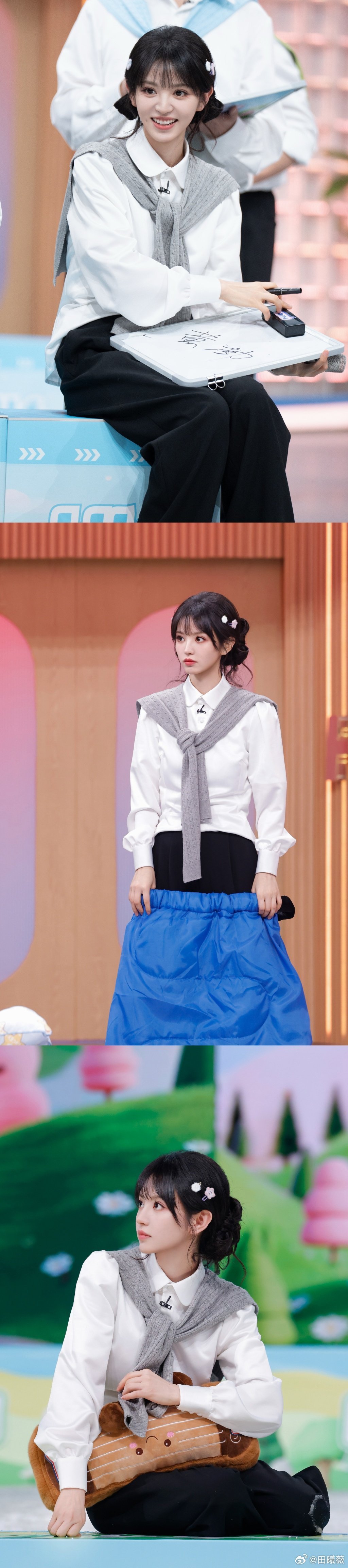 你好星期六春日穿搭灵感 逐玉剧组来了，张凌赫田曦薇好清新好亮眼的两张脸，春日气息