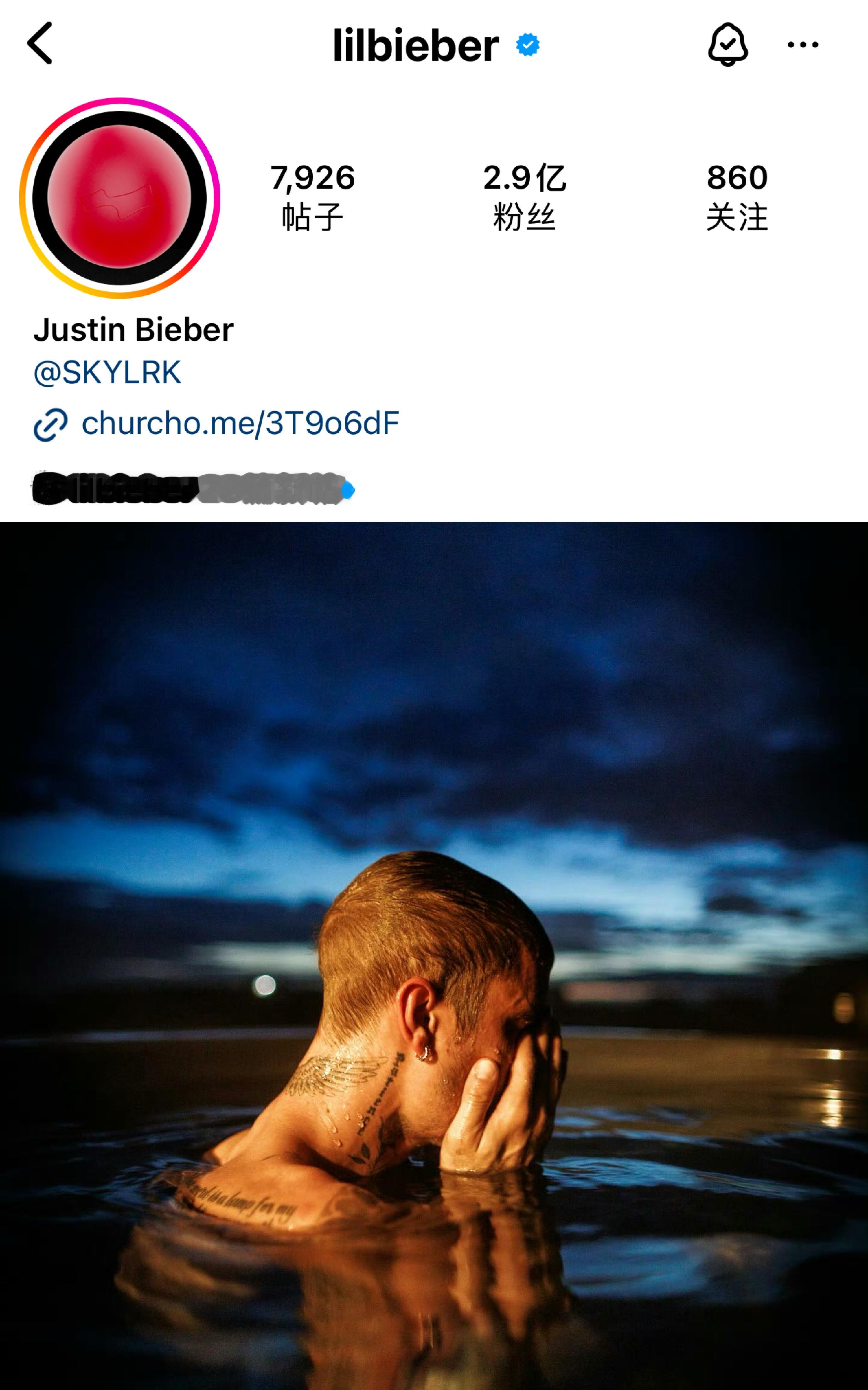 比伯ins改名！贾斯汀比伯Justin Bieberins改名为lilbiebe