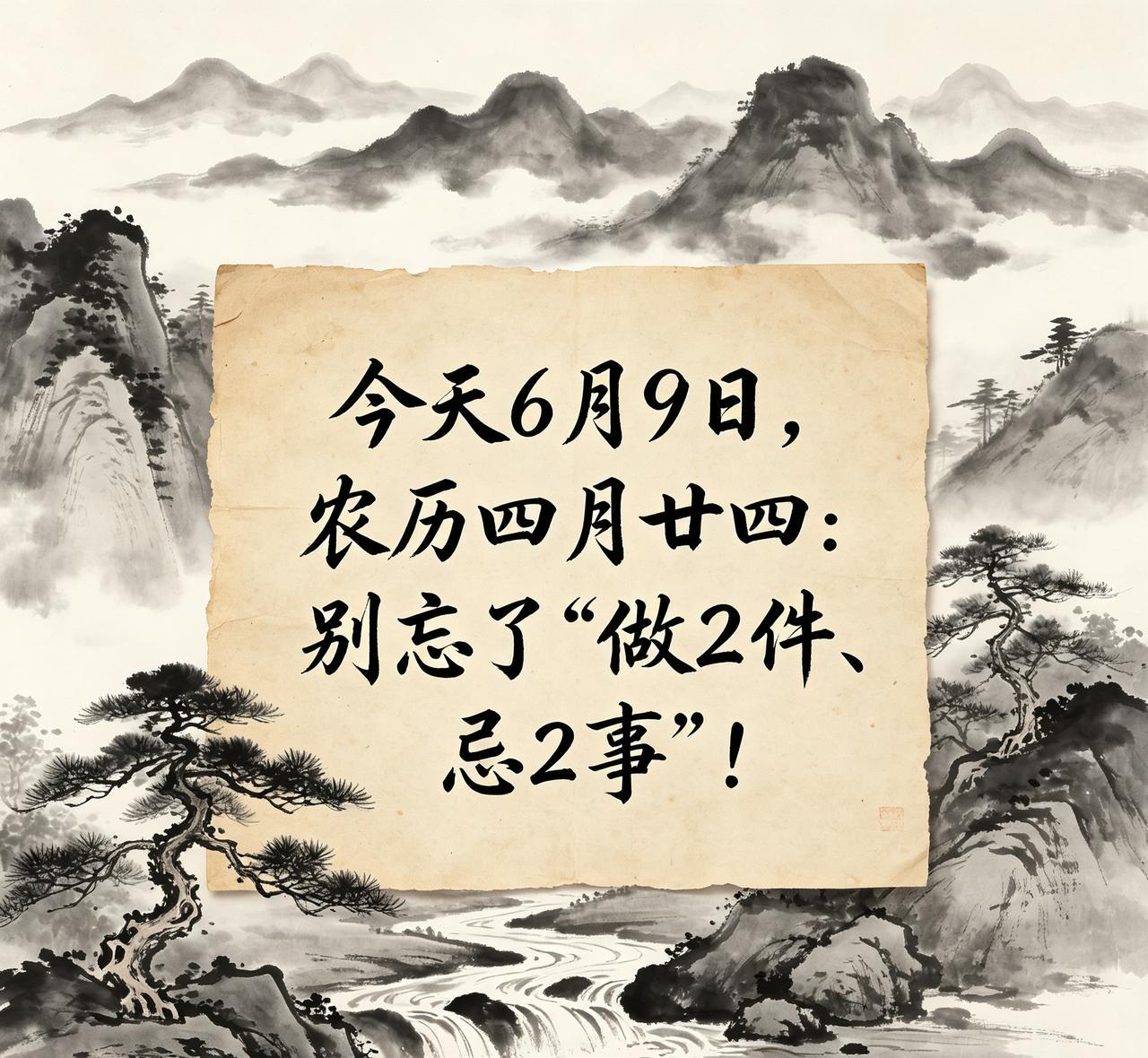 【6月9日｜农历四月廿四｜芒种后第四天：今天不整仪式，就盯四件事，做完心里才踏实