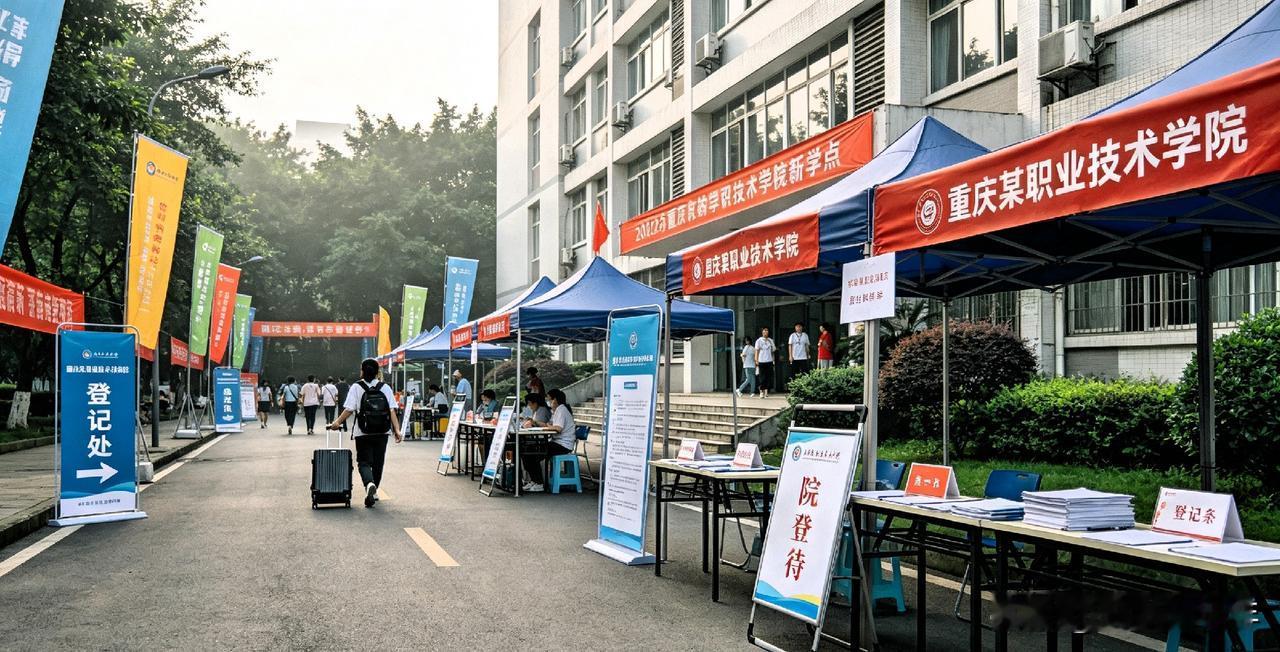 又是一年开学季，大学校园再度热闹起来，重庆青年职业技术学院的迎新现场已是一片忙碌