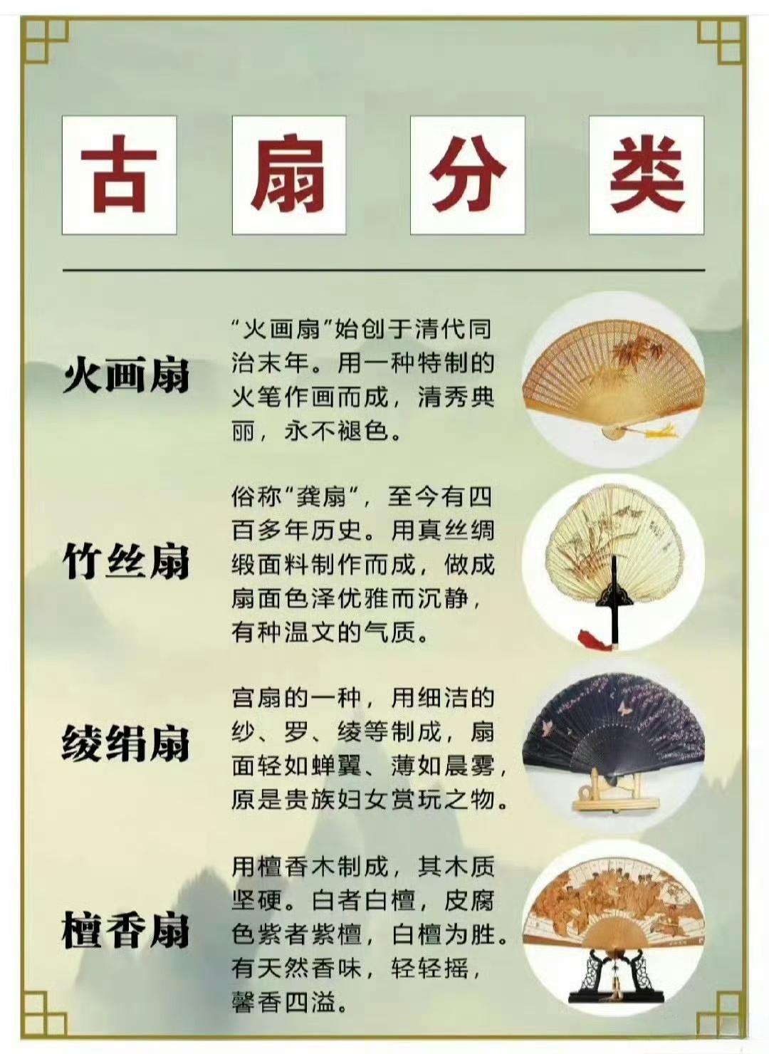古扇子的分类